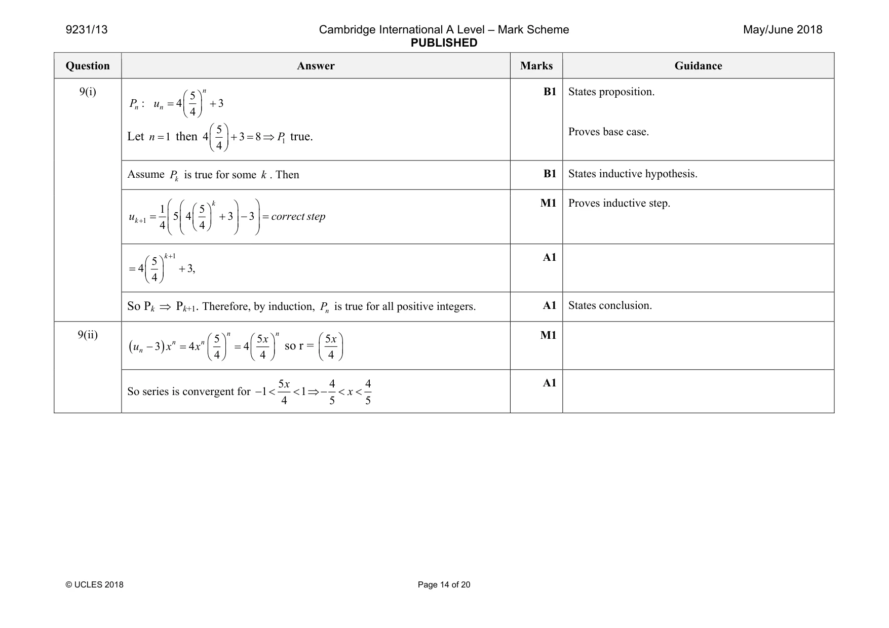 Mark scheme, page 14 of 20