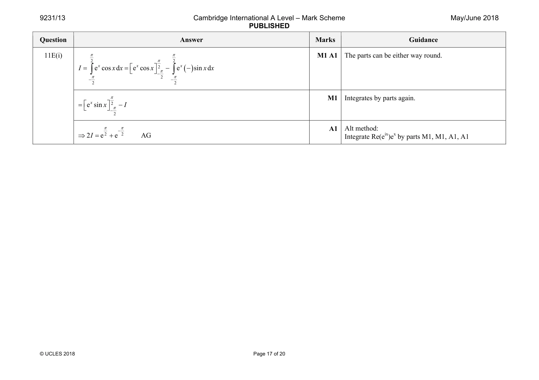 Mark scheme, page 17 of 20