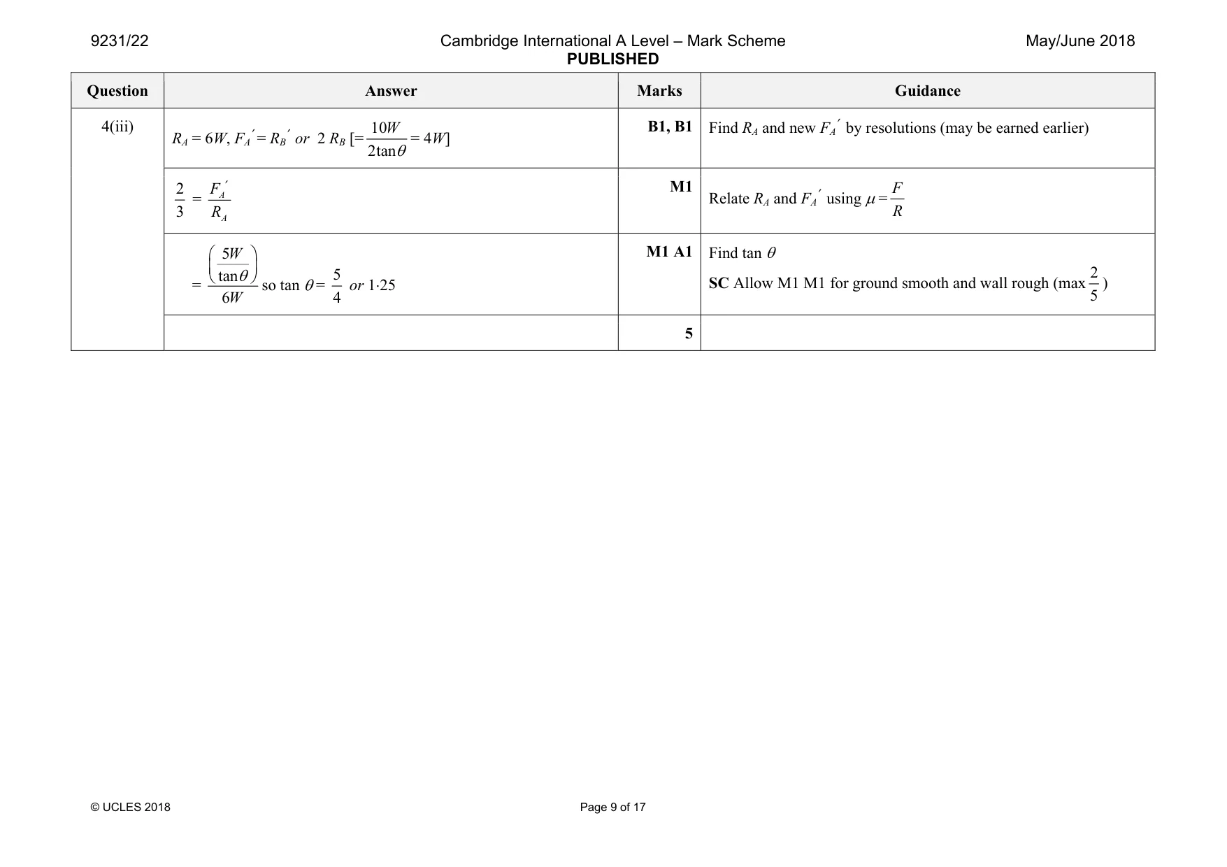 Mark scheme, page 9 of 17