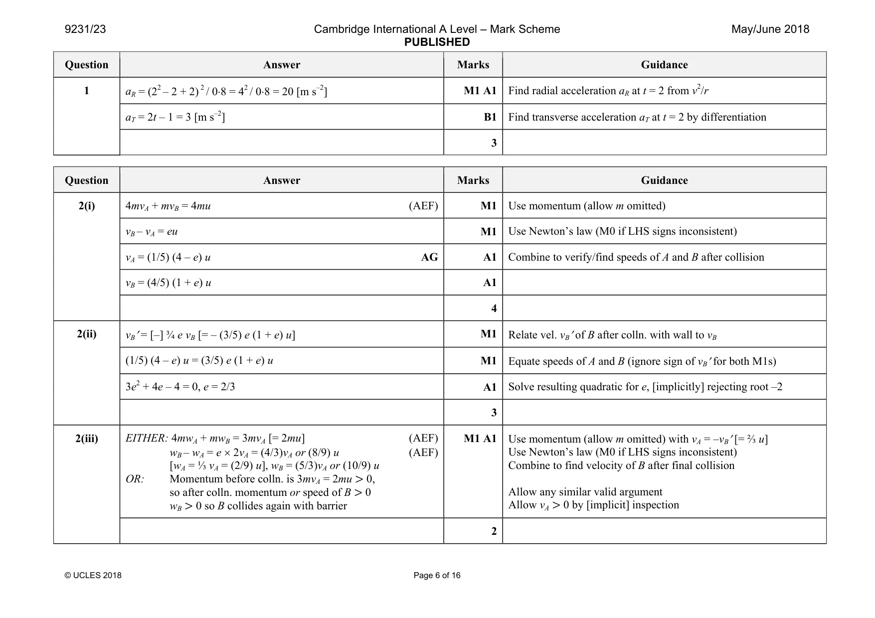 Mark scheme, page 6 of 16