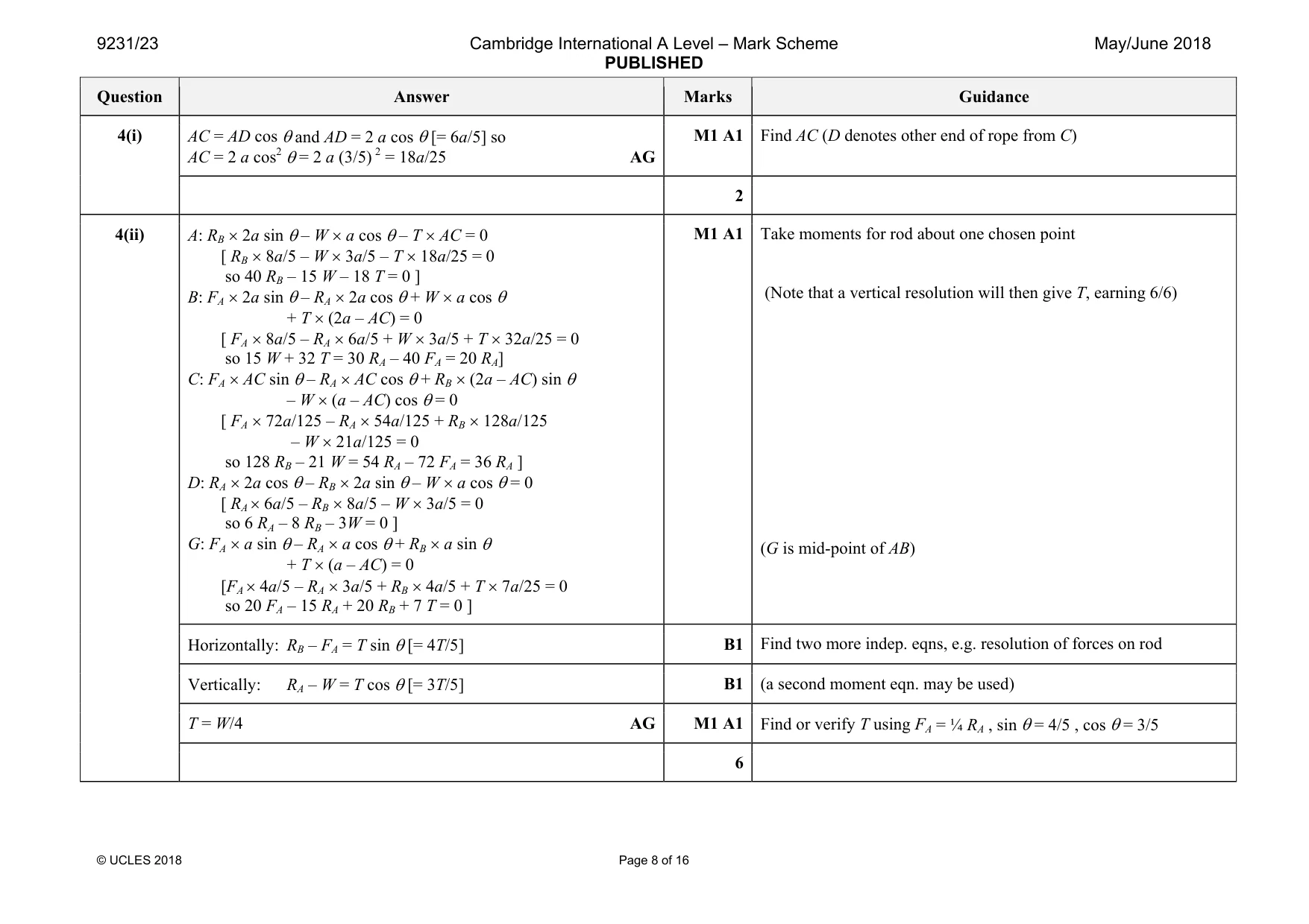 Mark scheme, page 8 of 16