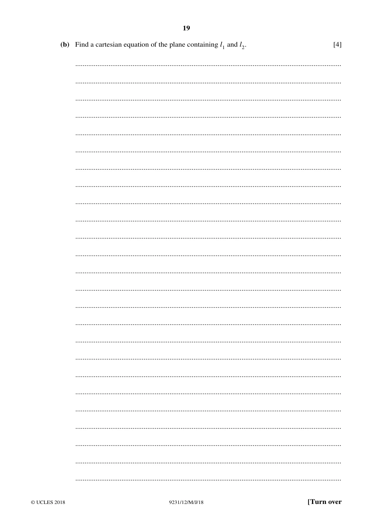 Cambridge A Level Mathematics - Further 9231 2018 May/June Paper 1 · Variant 2 question paper, page 19 of 28