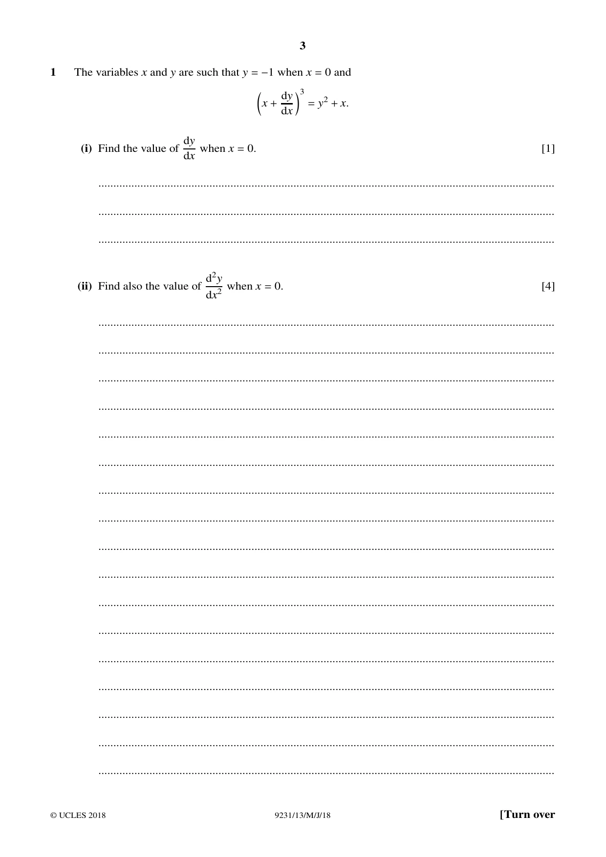 Cambridge A Level Mathematics - Further 9231 2018 May/June Paper 1 · Variant 3 question paper, page 3 of 28