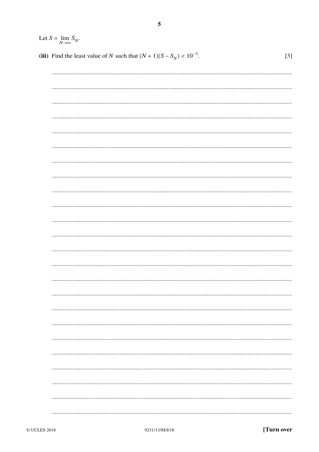 Cambridge A Level Mathematics - Further 9231 2018 May/June Paper 1 · Variant 3 question paper, page 5 of 28