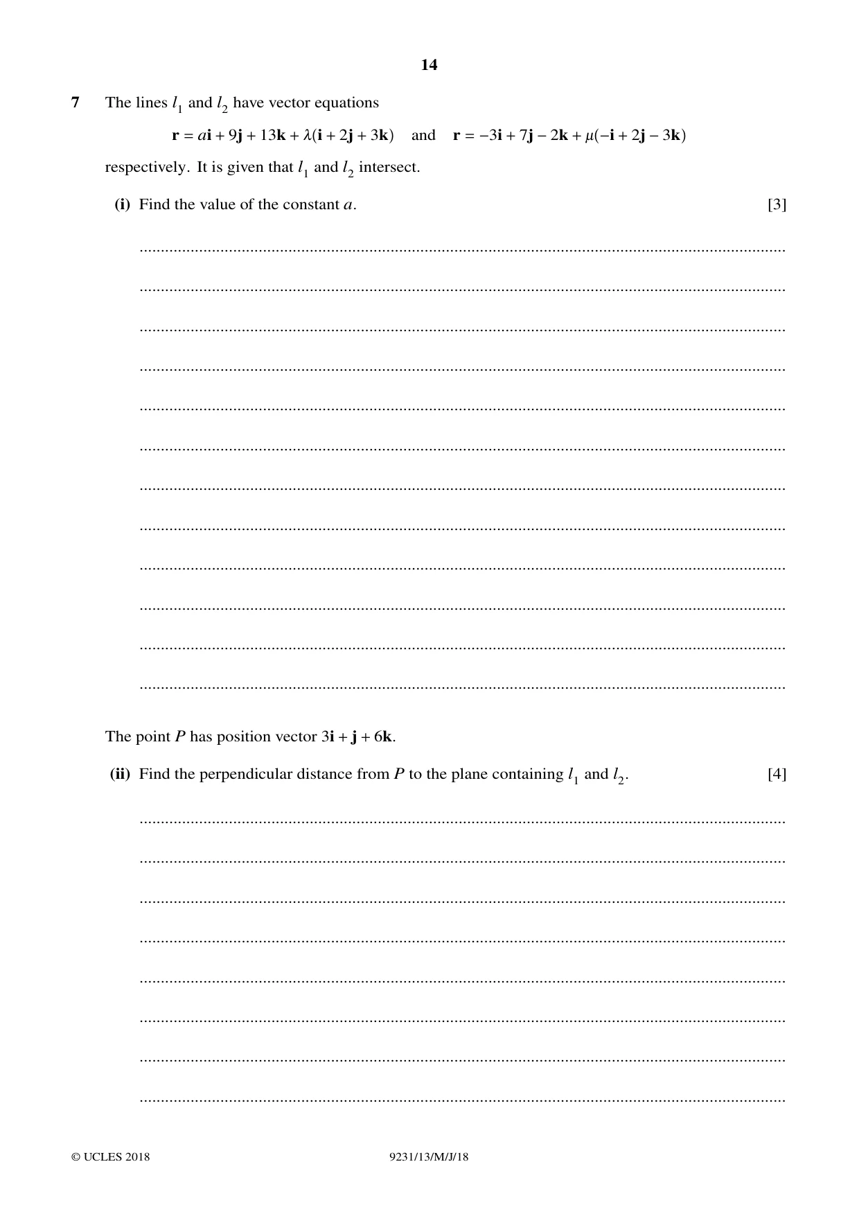 Cambridge A Level Mathematics - Further 9231 2018 May/June Paper 1 · Variant 3 question paper, page 14 of 28