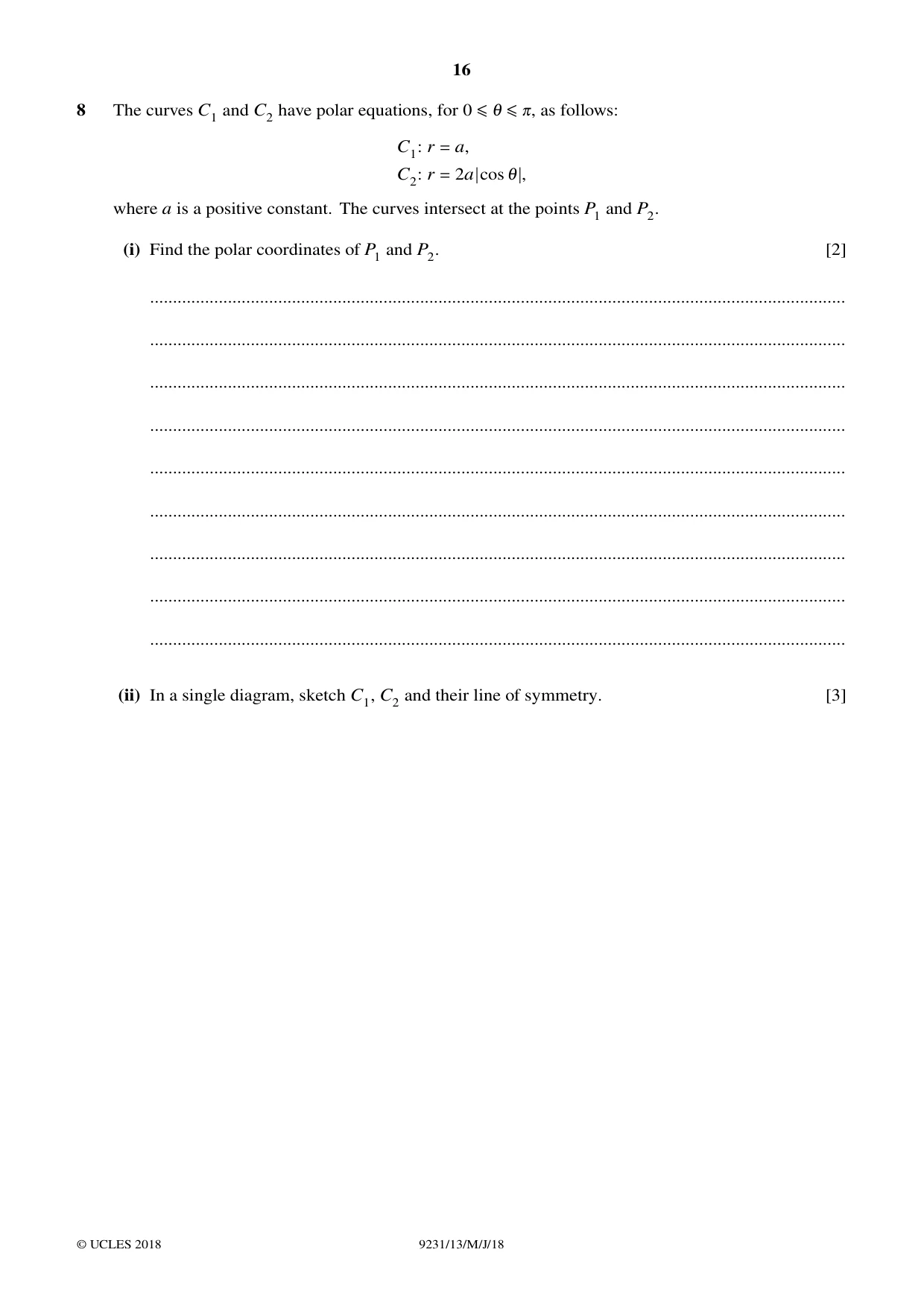 Cambridge A Level Mathematics - Further 9231 2018 May/June Paper 1 · Variant 3 question paper, page 16 of 28