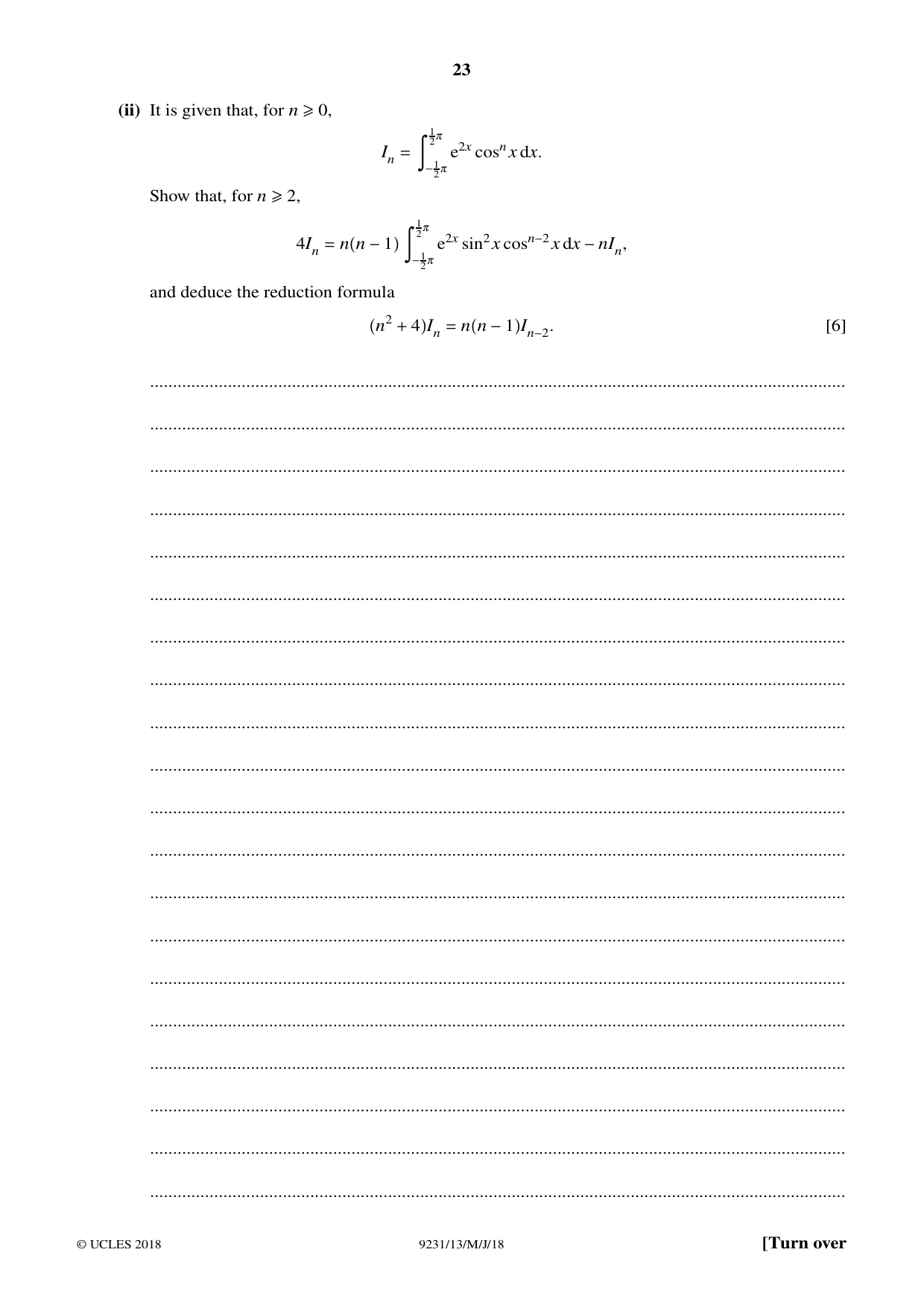 Cambridge A Level Mathematics - Further 9231 2018 May/June Paper 1 · Variant 3 question paper, page 23 of 28