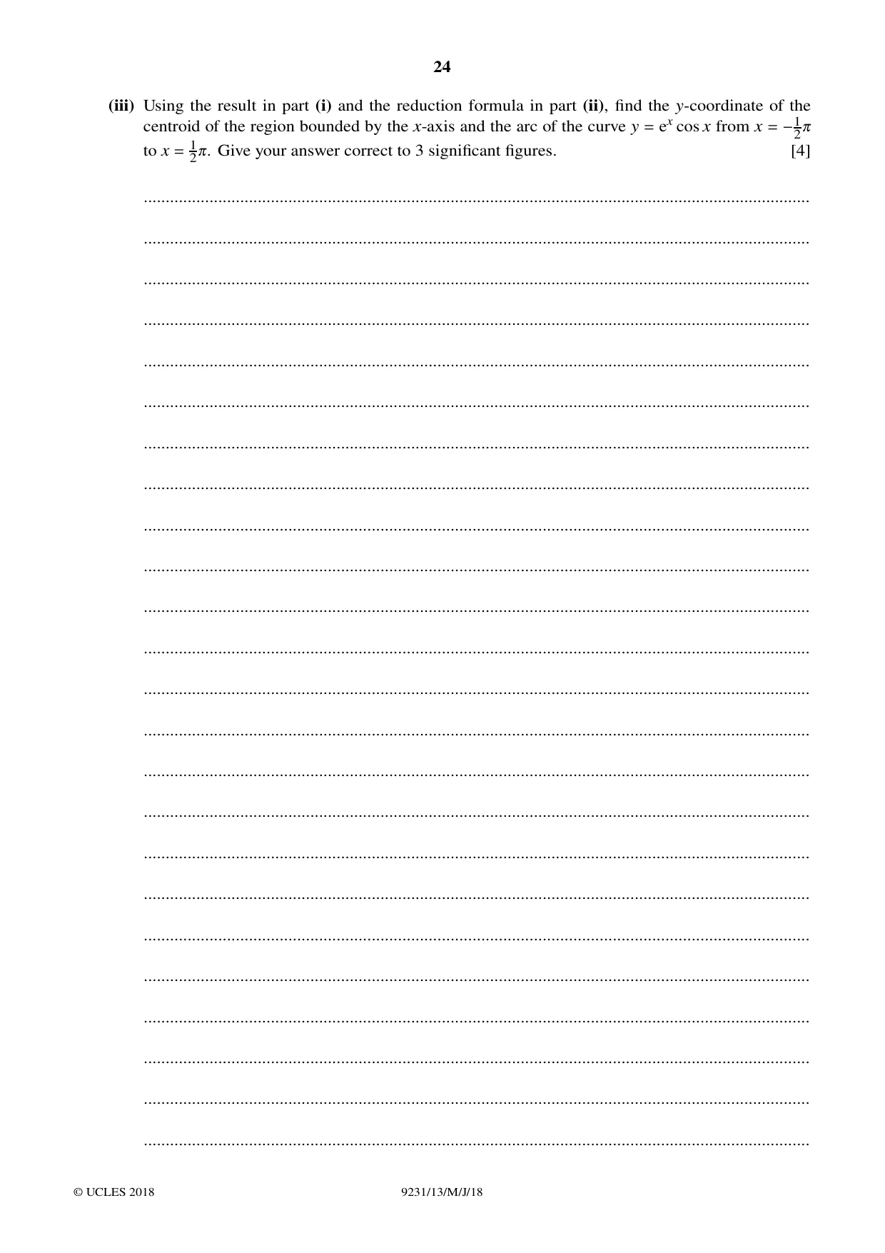 Cambridge A Level Mathematics - Further 9231 2018 May/June Paper 1 · Variant 3 question paper, page 24 of 28