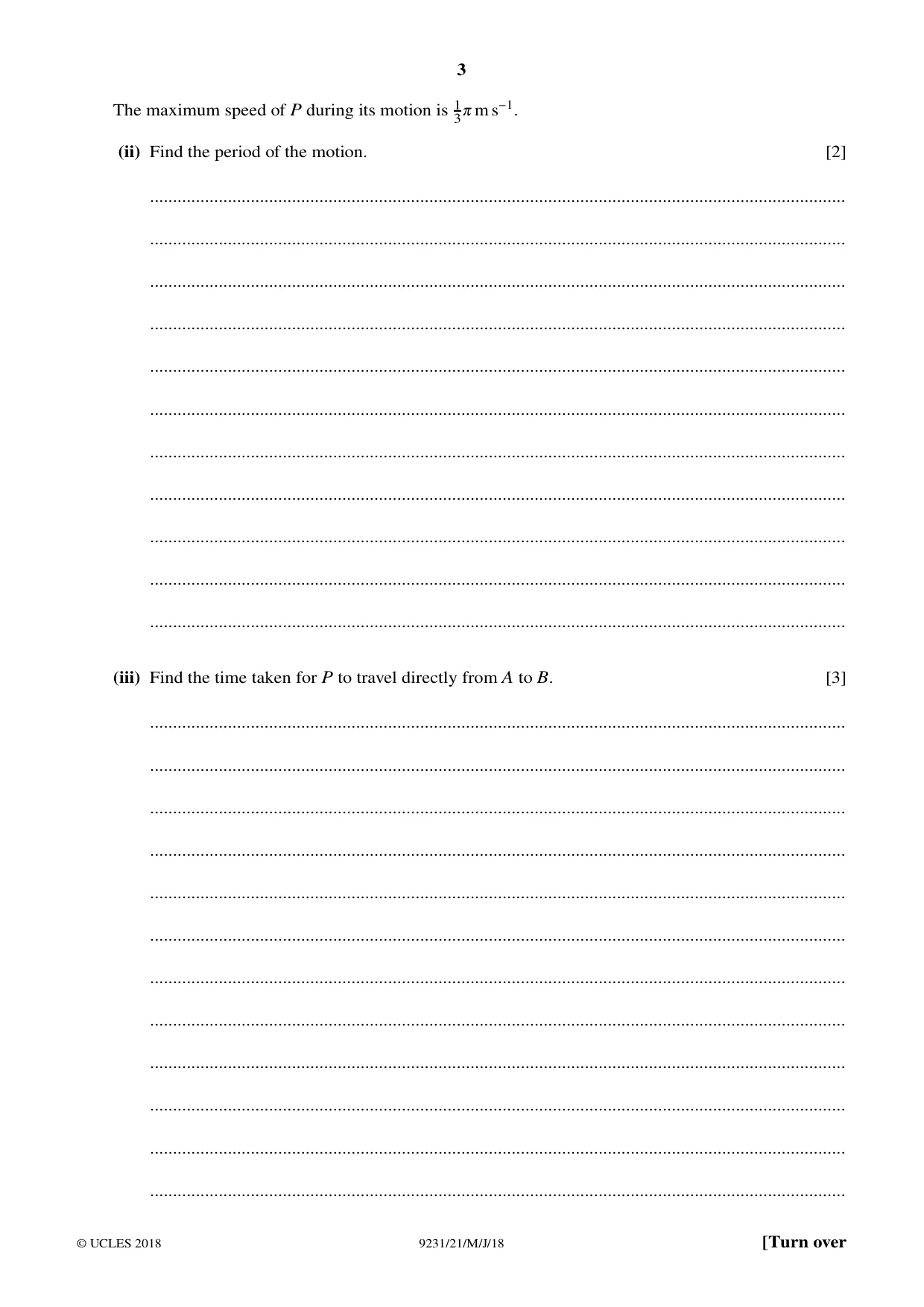 Cambridge A Level Mathematics - Further 9231 2018 May/June Paper 2 · Variant 1 question paper, page 3 of 24
