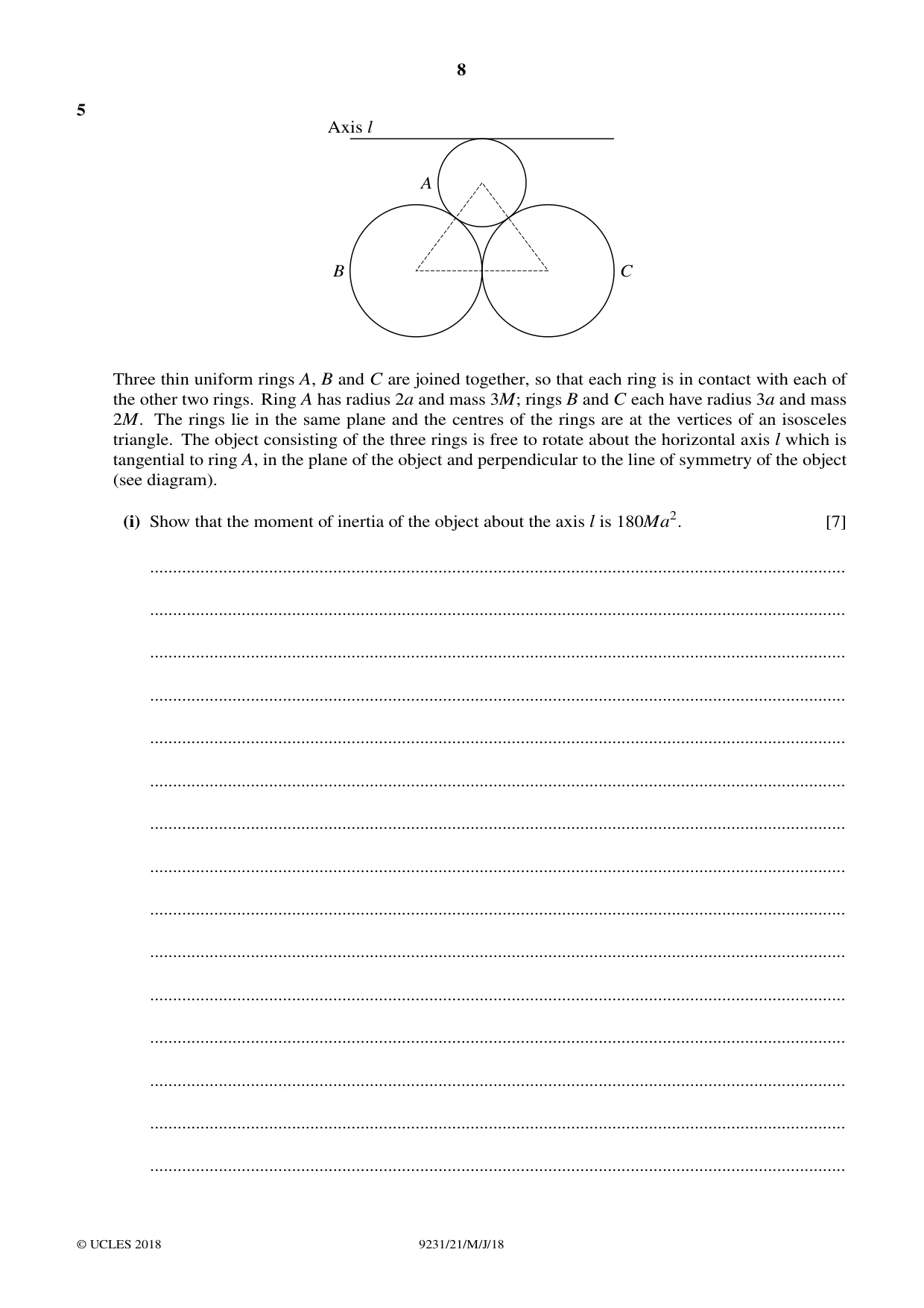 Cambridge A Level Mathematics - Further 9231 2018 May/June Paper 2 · Variant 1 question paper, page 8 of 24