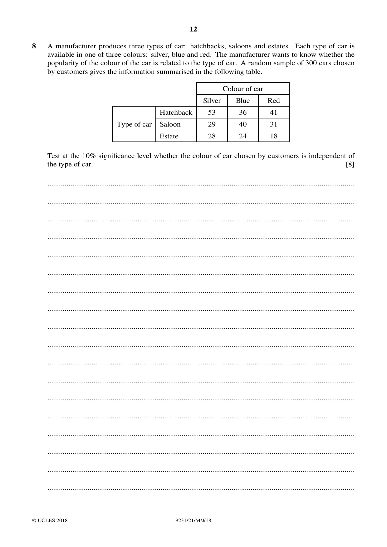 Cambridge A Level Mathematics - Further 9231 2018 May/June Paper 2 · Variant 1 question paper, page 12 of 24