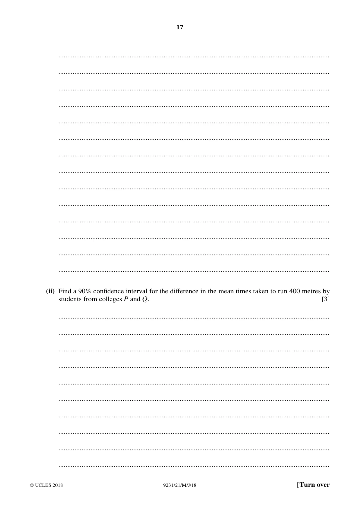 Cambridge A Level Mathematics - Further 9231 2018 May/June Paper 2 · Variant 1 question paper, page 17 of 24