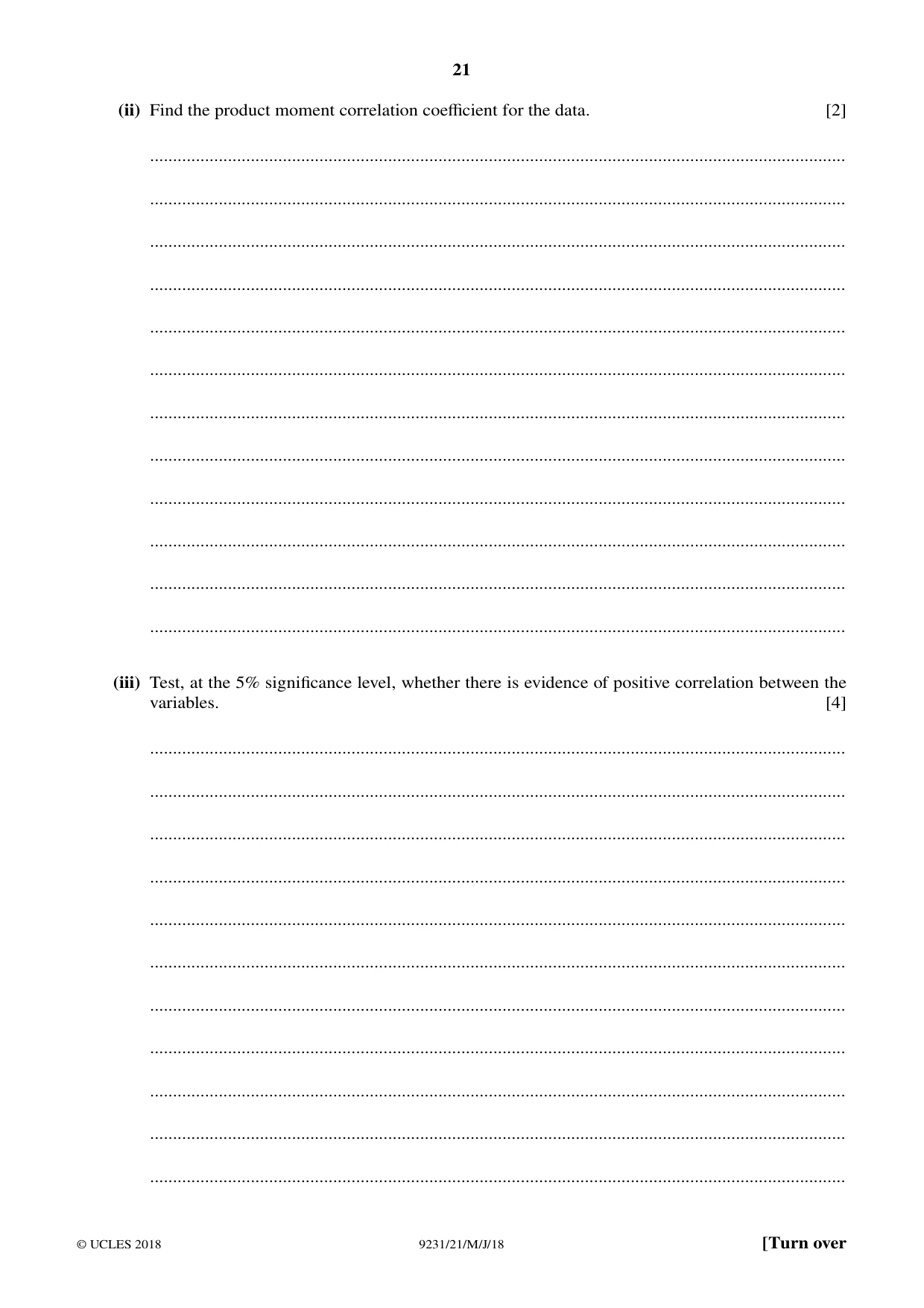 Cambridge A Level Mathematics - Further 9231 2018 May/June Paper 2 · Variant 1 question paper, page 21 of 24