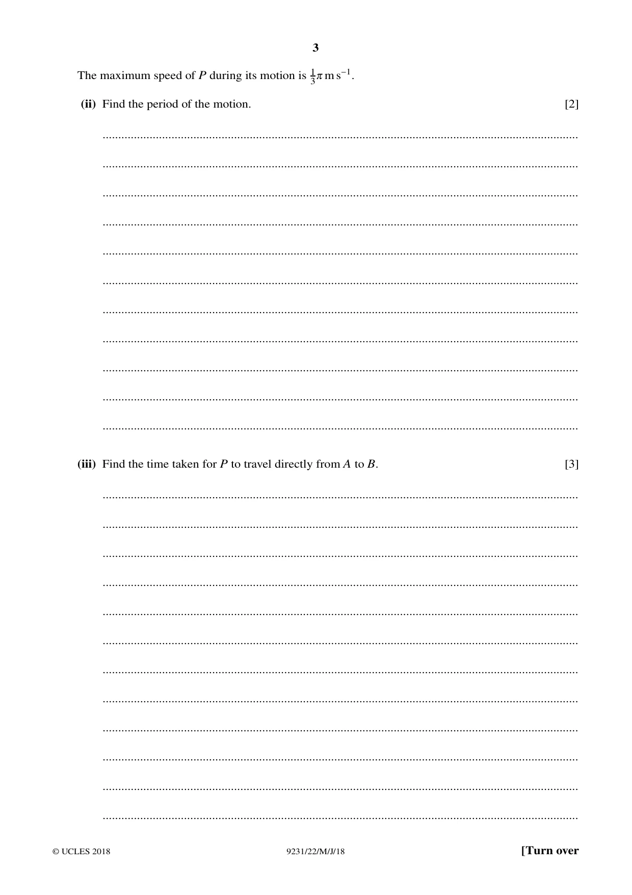 Cambridge A Level Mathematics - Further 9231 2018 May/June Paper 2 · Variant 2 question paper, page 3 of 24