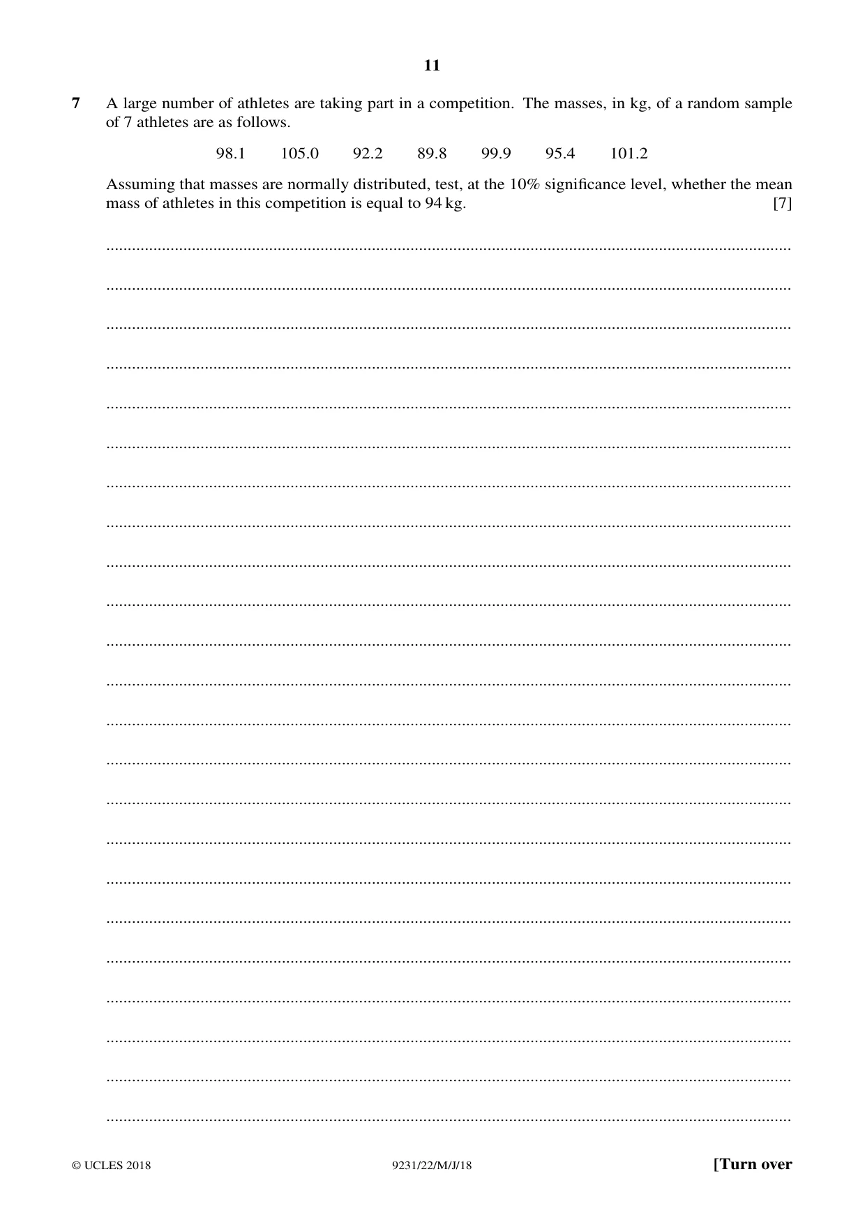 Cambridge A Level Mathematics - Further 9231 2018 May/June Paper 2 · Variant 2 question paper, page 11 of 24