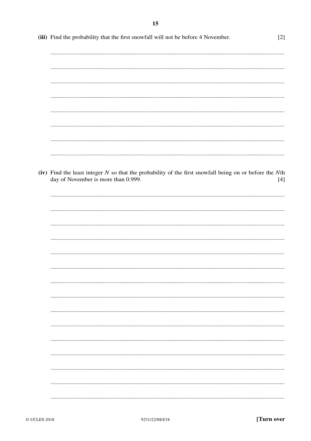 Cambridge A Level Mathematics - Further 9231 2018 May/June Paper 2 · Variant 2 question paper, page 15 of 24