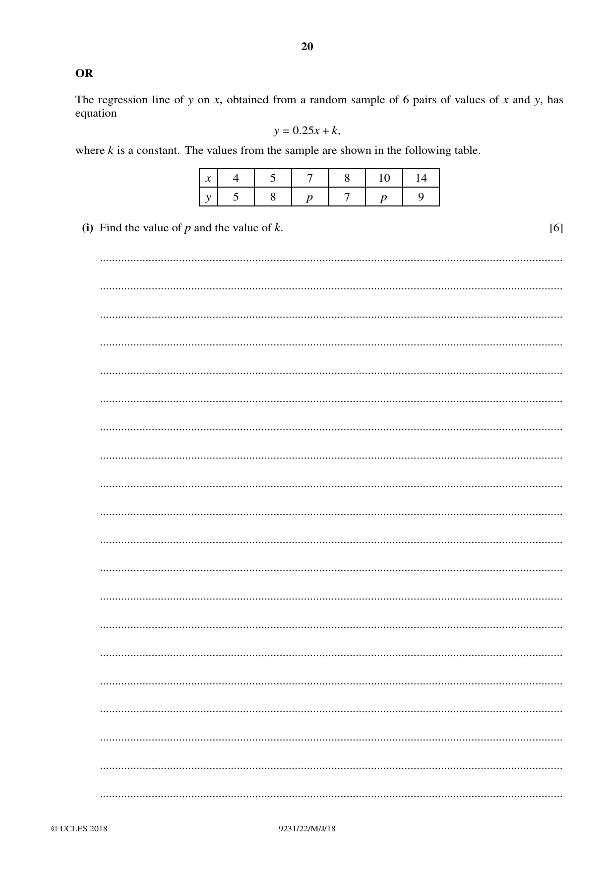 Cambridge A Level Mathematics - Further 9231 2018 May/June Paper 2 · Variant 2 question paper, page 20 of 24