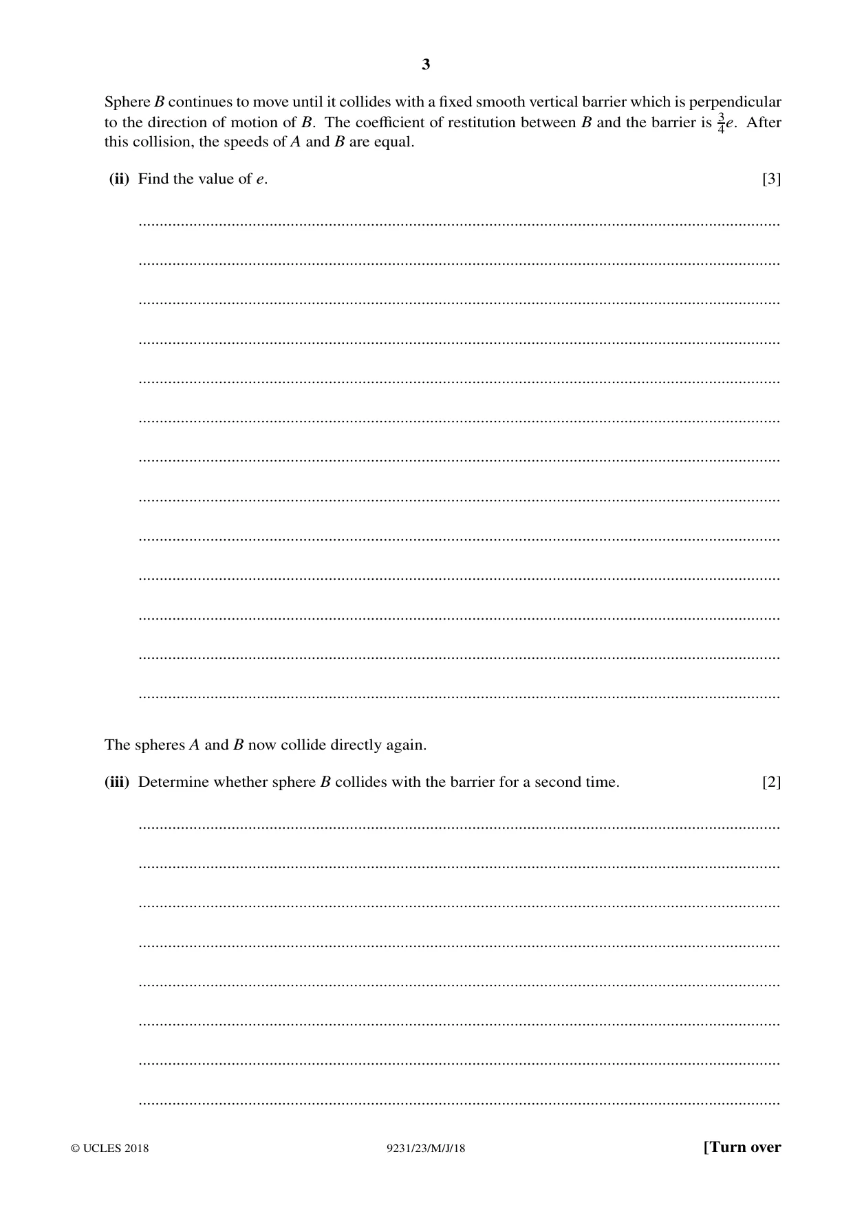 Cambridge A Level Mathematics - Further 9231 2018 May/June Paper 2 · Variant 3 question paper, page 3 of 24
