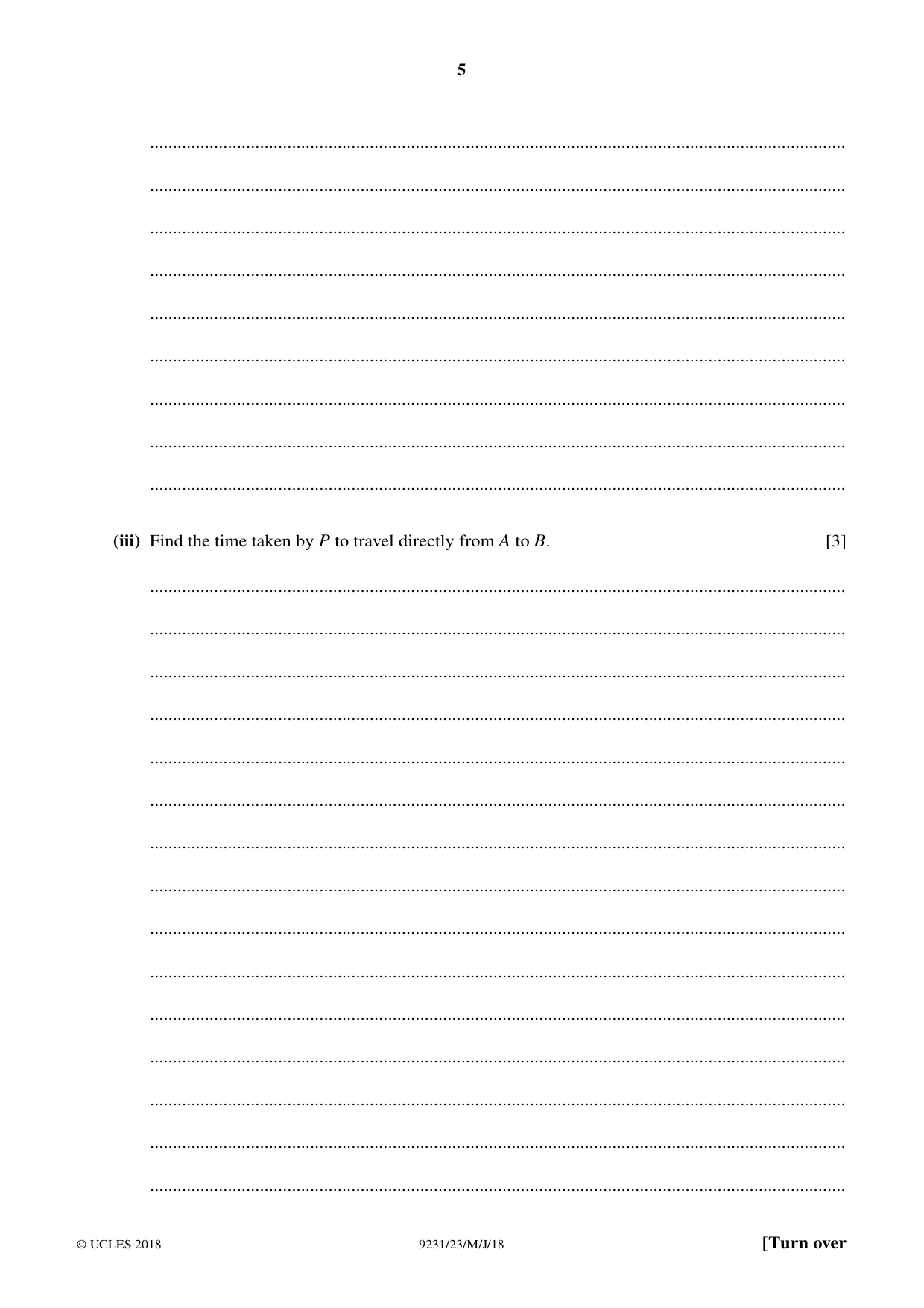Cambridge A Level Mathematics - Further 9231 2018 May/June Paper 2 · Variant 3 question paper, page 5 of 24