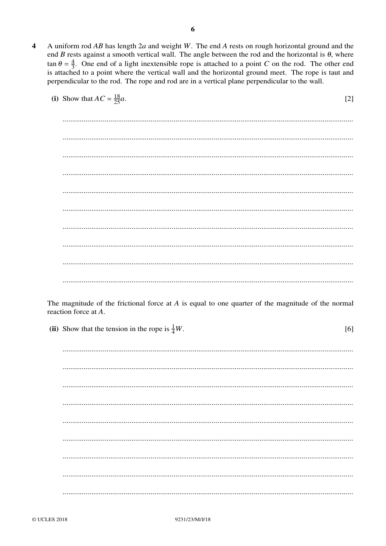 Cambridge A Level Mathematics - Further 9231 2018 May/June Paper 2 · Variant 3 question paper, page 6 of 24