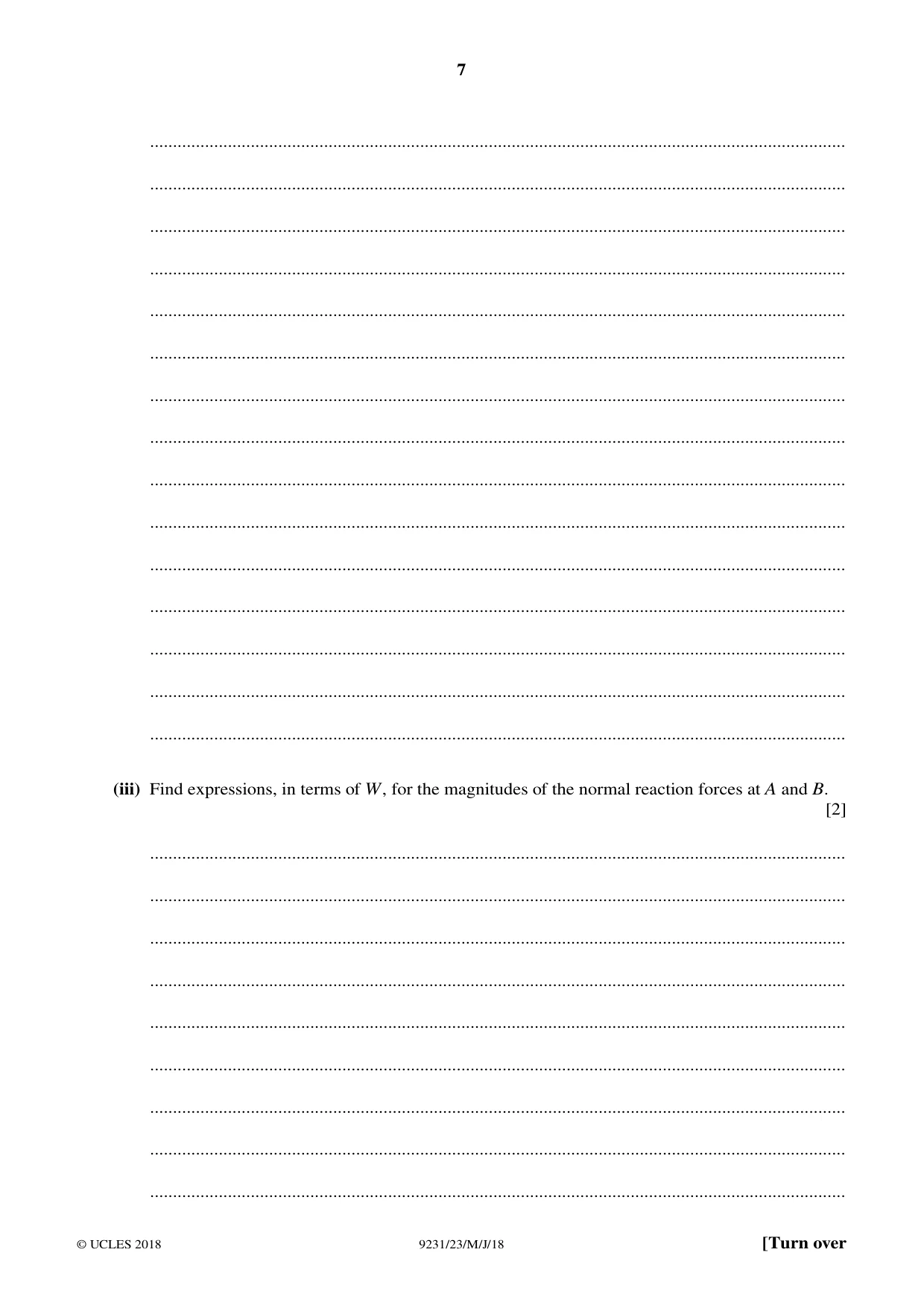 Cambridge A Level Mathematics - Further 9231 2018 May/June Paper 2 · Variant 3 question paper, page 7 of 24