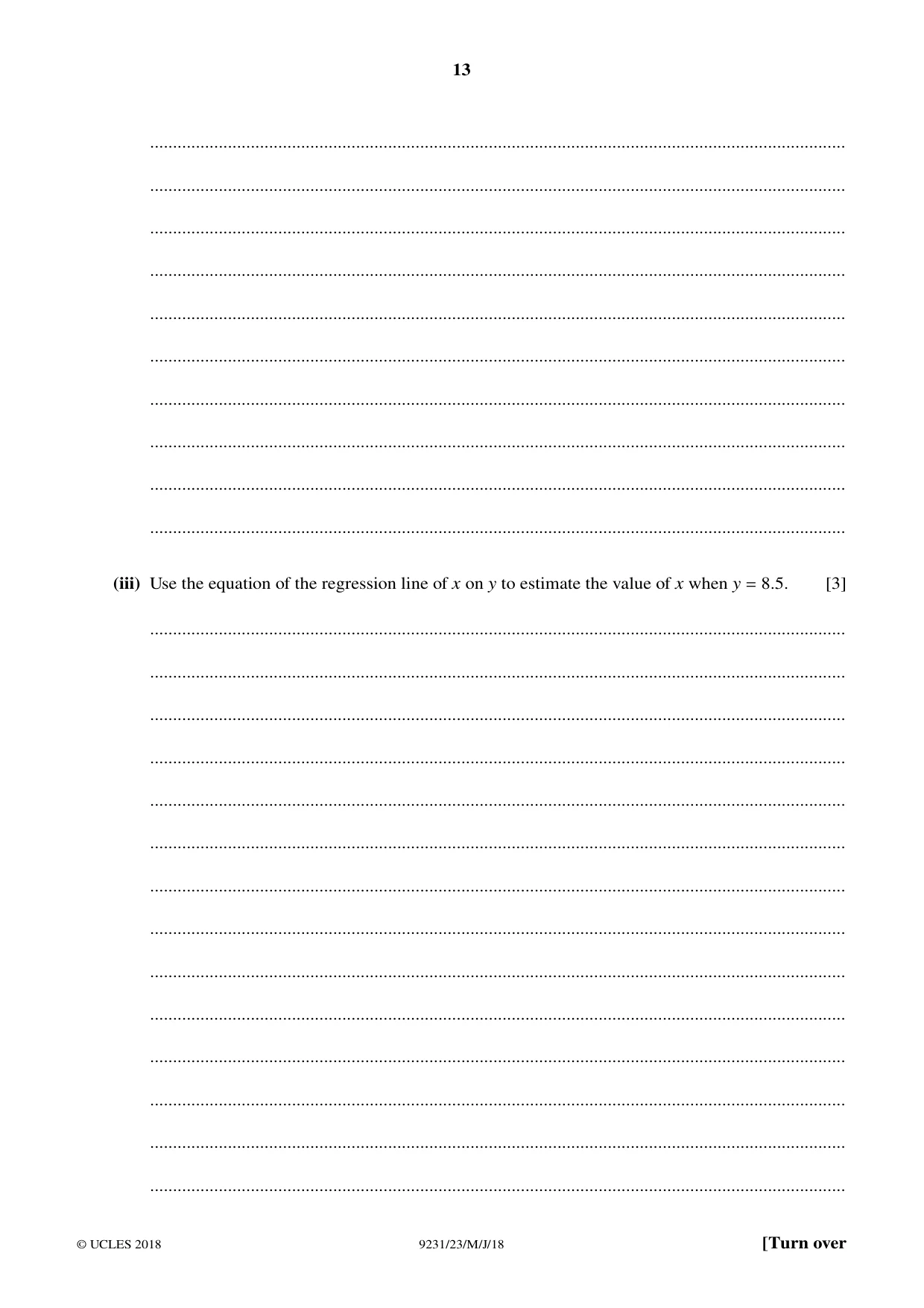 Cambridge A Level Mathematics - Further 9231 2018 May/June Paper 2 · Variant 3 question paper, page 13 of 24