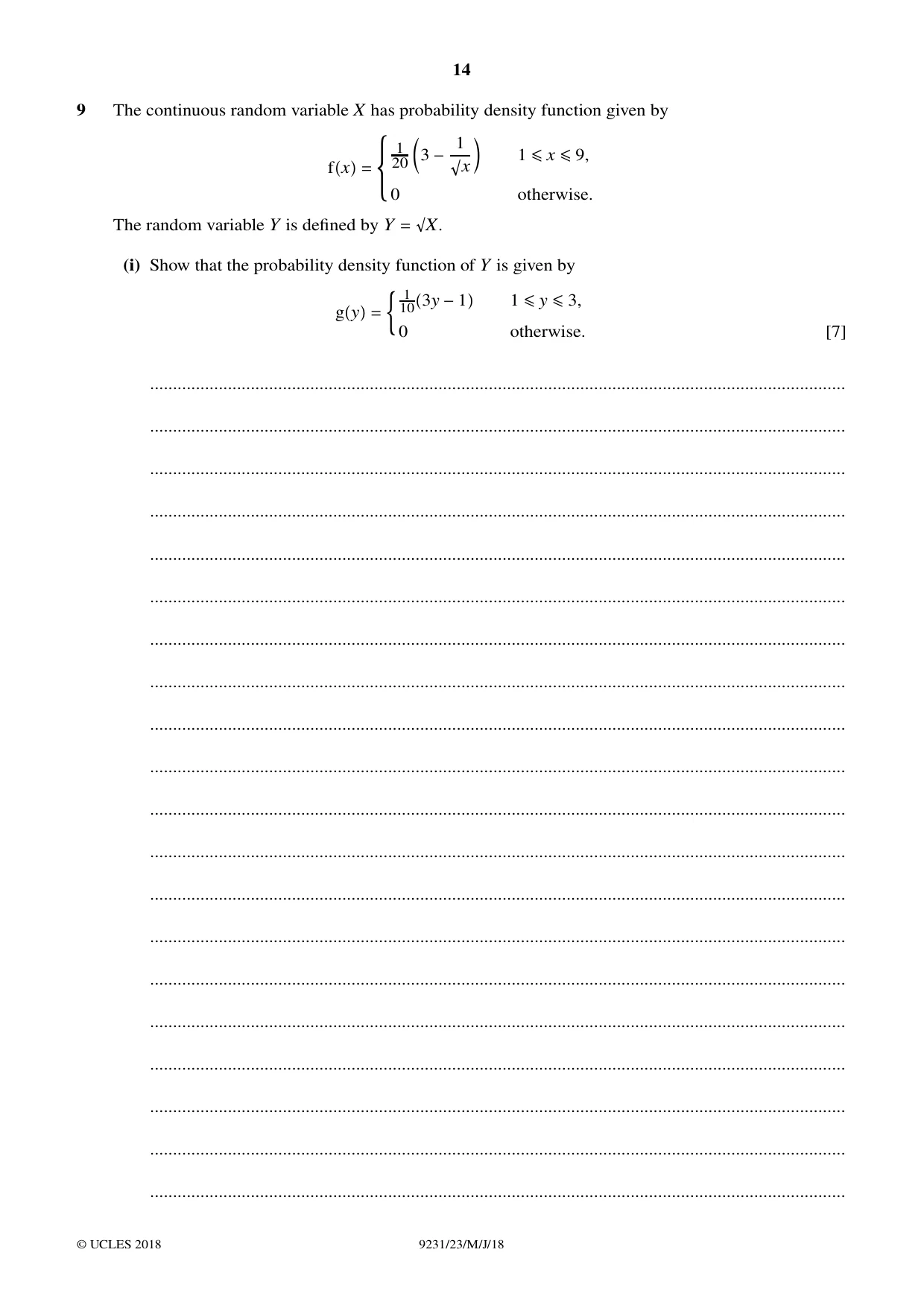 Cambridge A Level Mathematics - Further 9231 2018 May/June Paper 2 · Variant 3 question paper, page 14 of 24