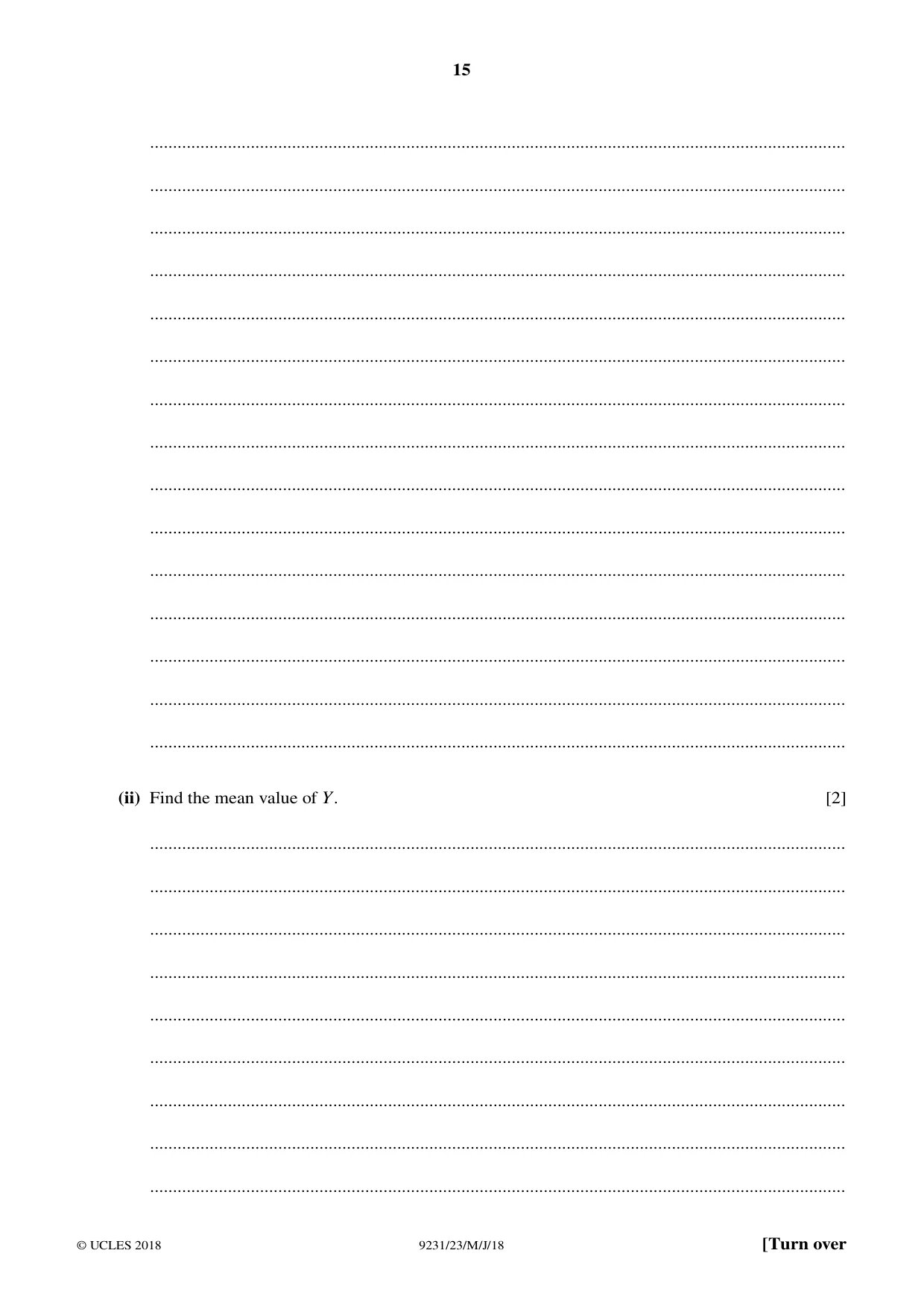 Cambridge A Level Mathematics - Further 9231 2018 May/June Paper 2 · Variant 3 question paper, page 15 of 24