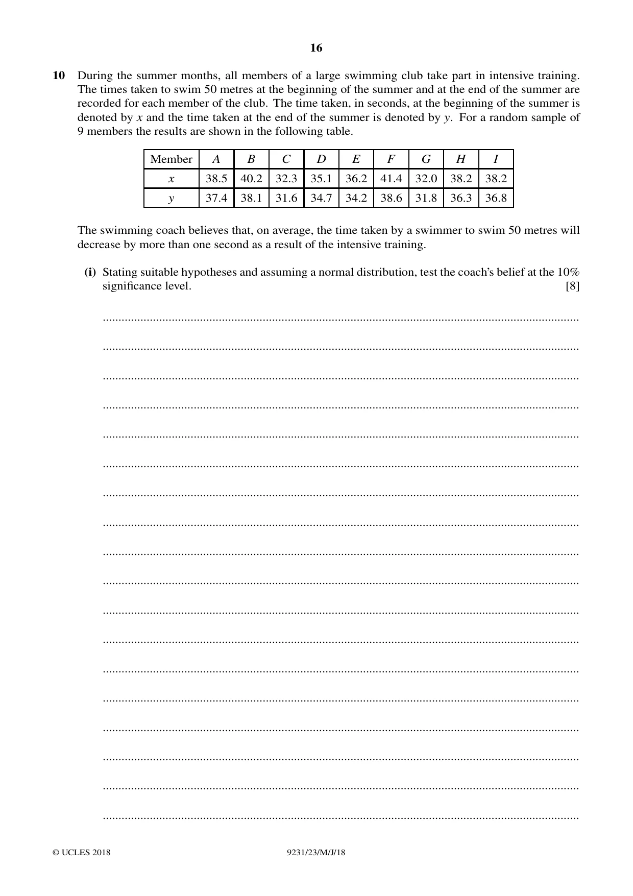 Cambridge A Level Mathematics - Further 9231 2018 May/June Paper 2 · Variant 3 question paper, page 16 of 24