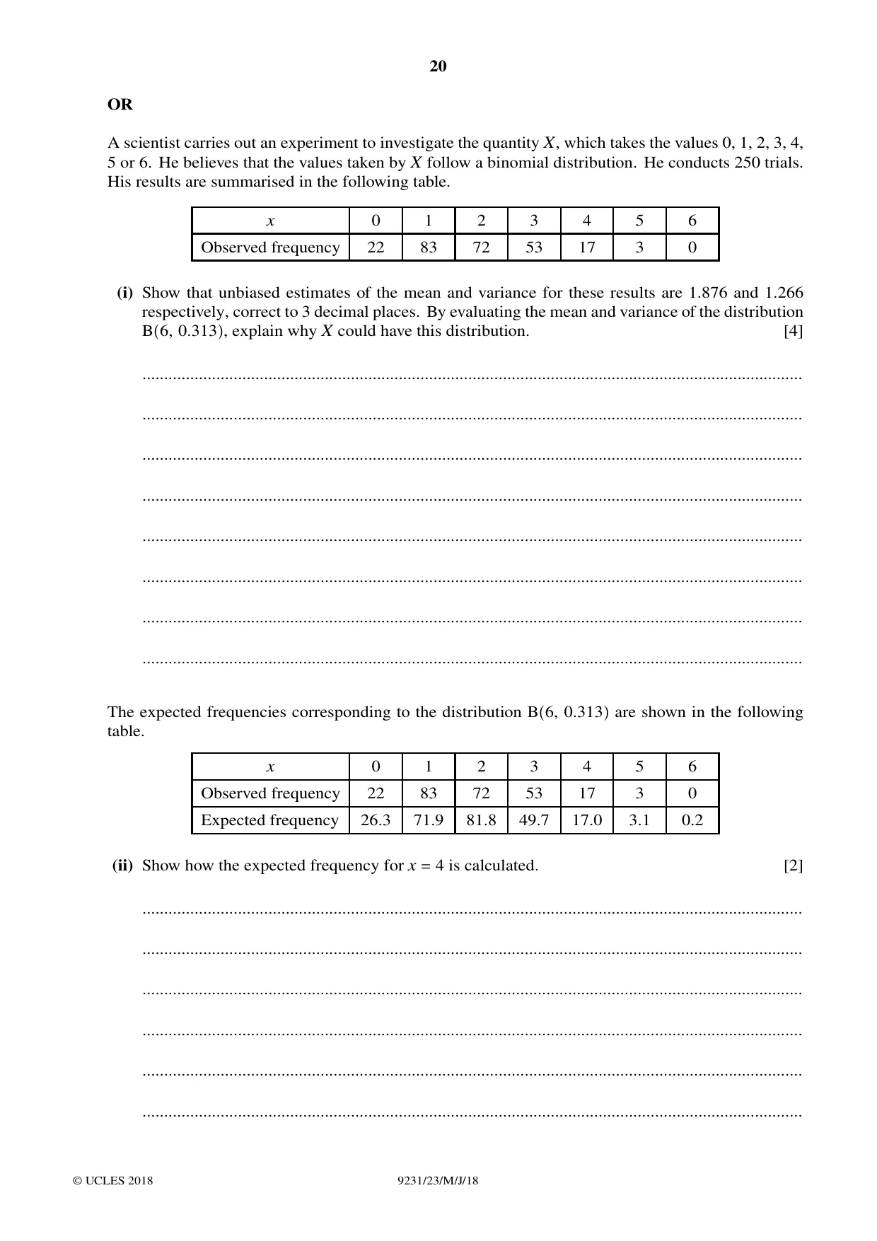 Cambridge A Level Mathematics - Further 9231 2018 May/June Paper 2 · Variant 3 question paper, page 20 of 24