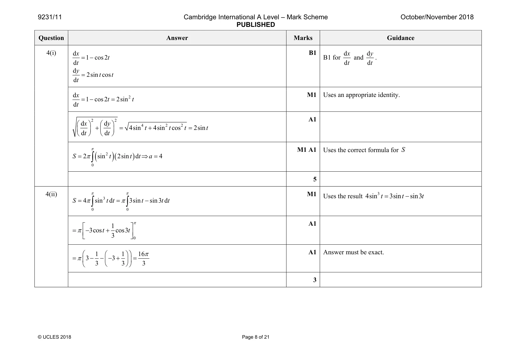 Mark scheme, page 8 of 21
