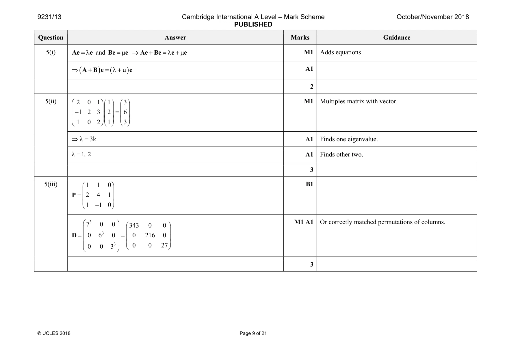 Mark scheme, page 9 of 21