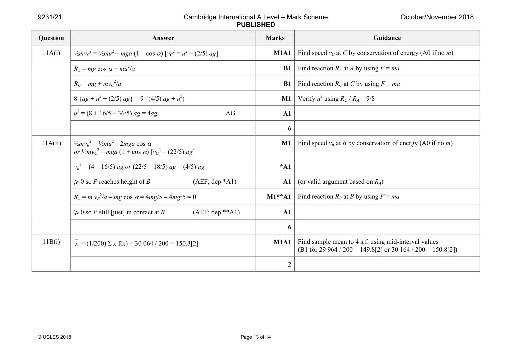 Mark scheme, page 13 of 14