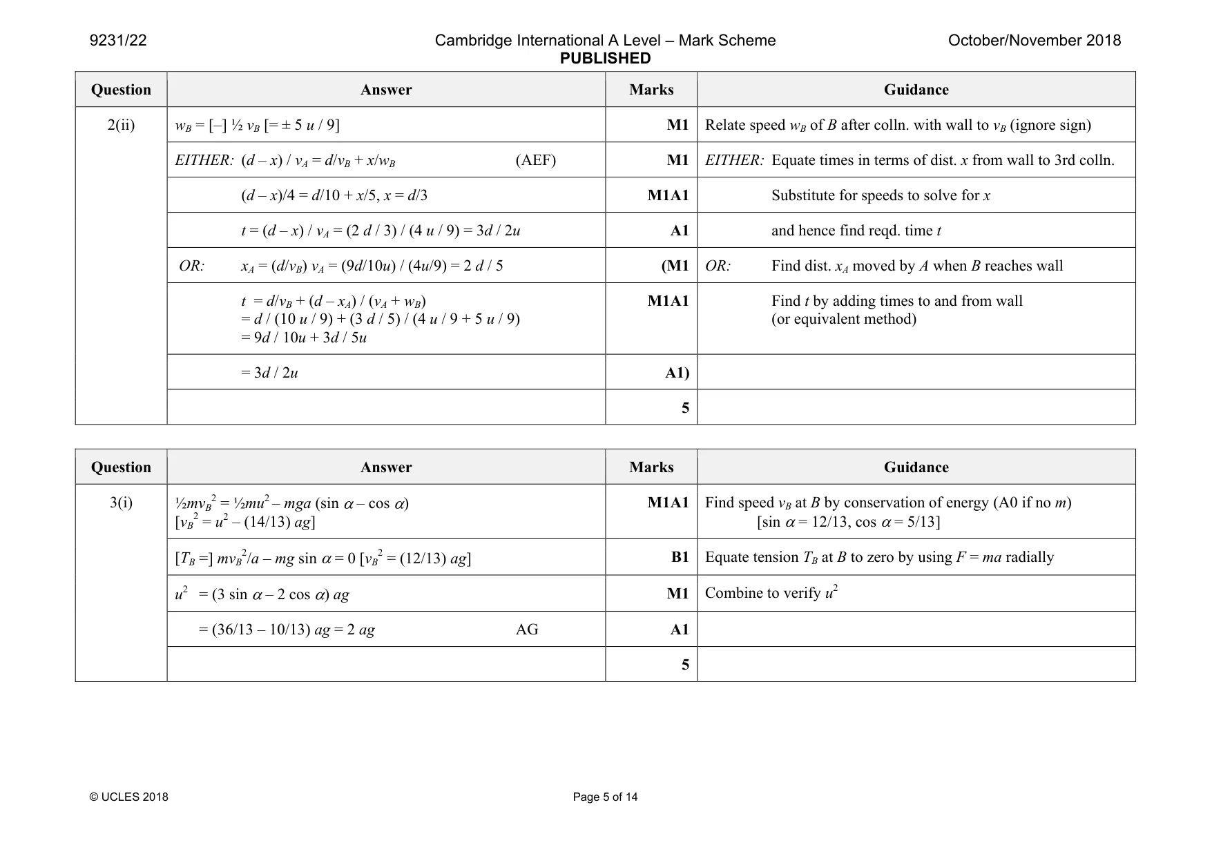 Mark scheme, page 5 of 14