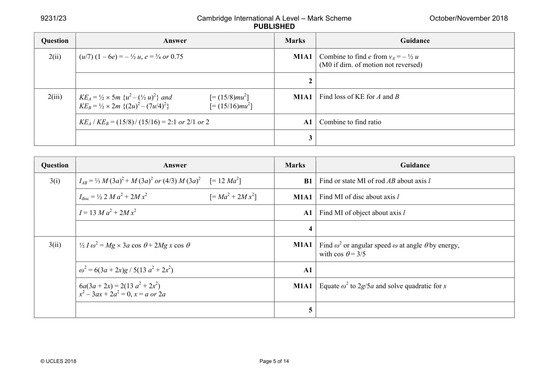 Mark scheme, page 5 of 14