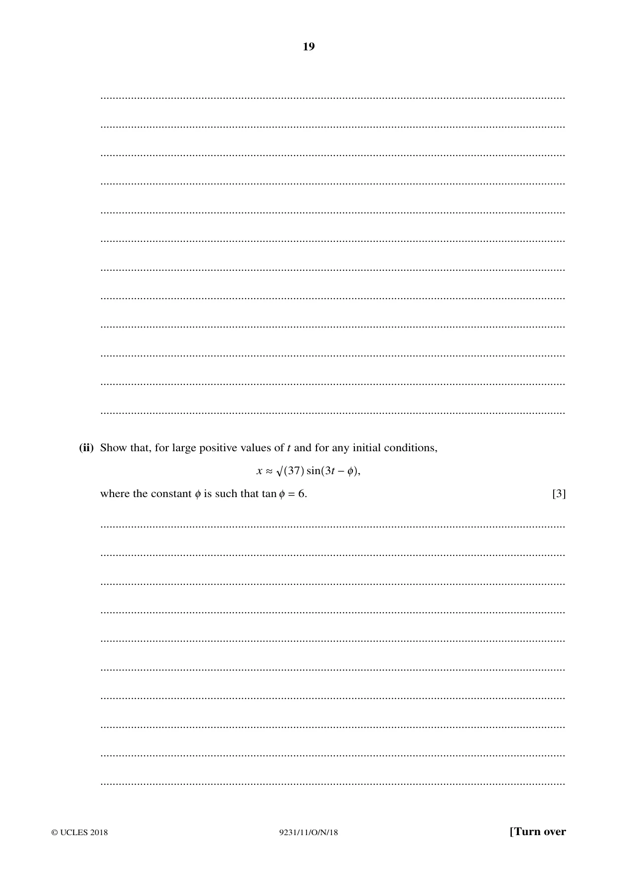 Cambridge A Level Mathematics - Further 9231 2018 Oct/Nov Paper 1 · Variant 1 question paper, page 19 of 28