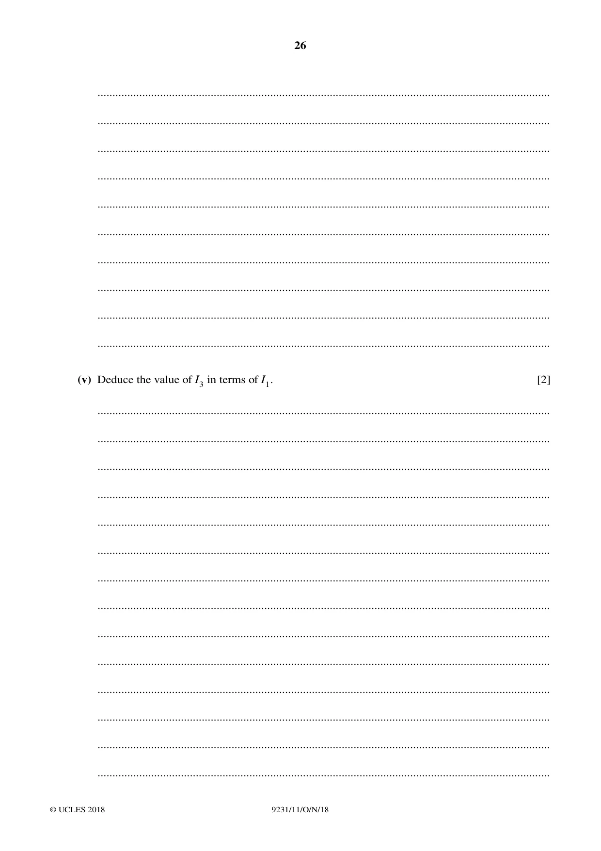 Cambridge A Level Mathematics - Further 9231 2018 Oct/Nov Paper 1 · Variant 1 question paper, page 26 of 28