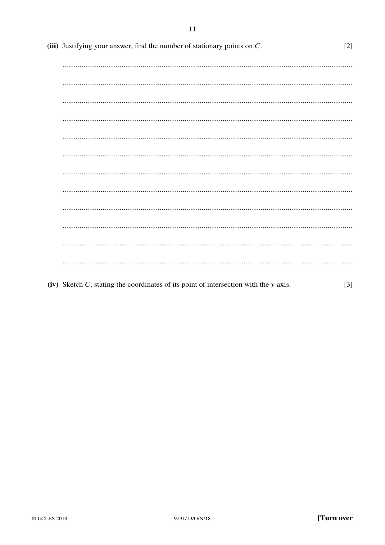 Cambridge A Level Mathematics - Further 9231 2018 Oct/Nov Paper 1 · Variant 3 question paper, page 11 of 28