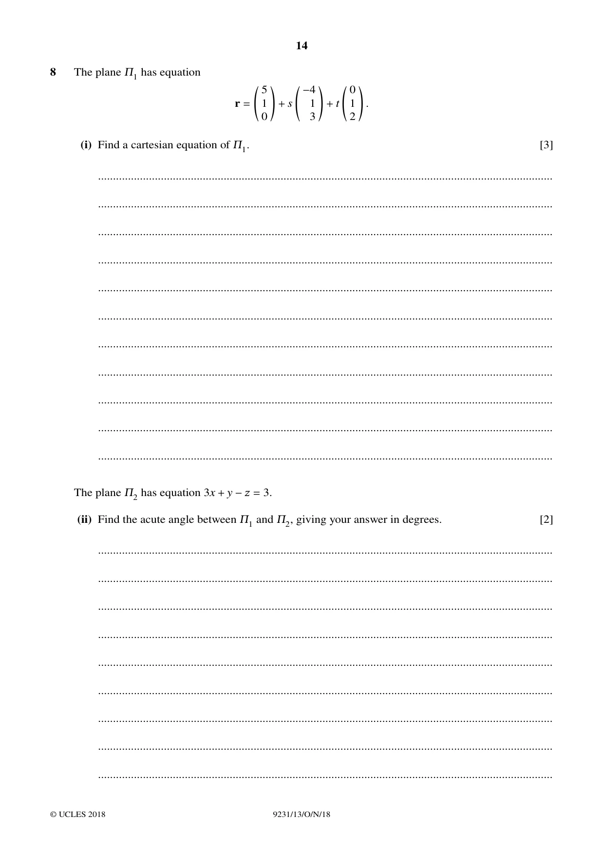 Cambridge A Level Mathematics - Further 9231 2018 Oct/Nov Paper 1 · Variant 3 question paper, page 14 of 28