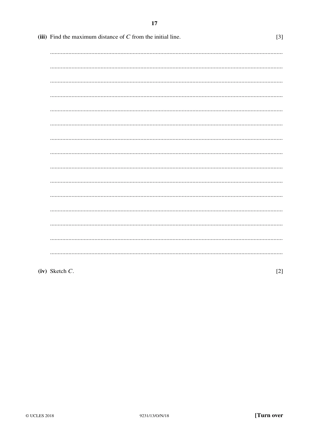 Cambridge A Level Mathematics - Further 9231 2018 Oct/Nov Paper 1 · Variant 3 question paper, page 17 of 28