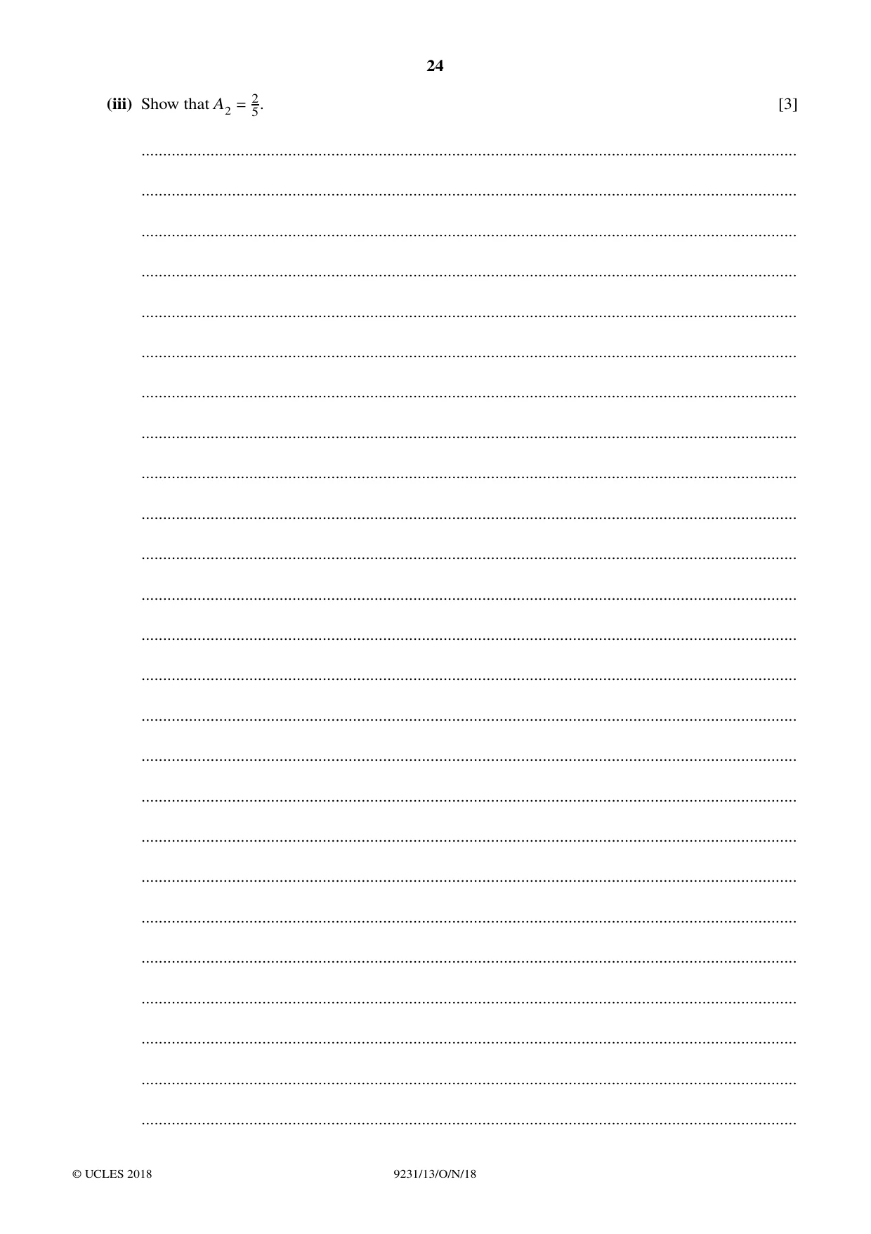 Cambridge A Level Mathematics - Further 9231 2018 Oct/Nov Paper 1 · Variant 3 question paper, page 24 of 28