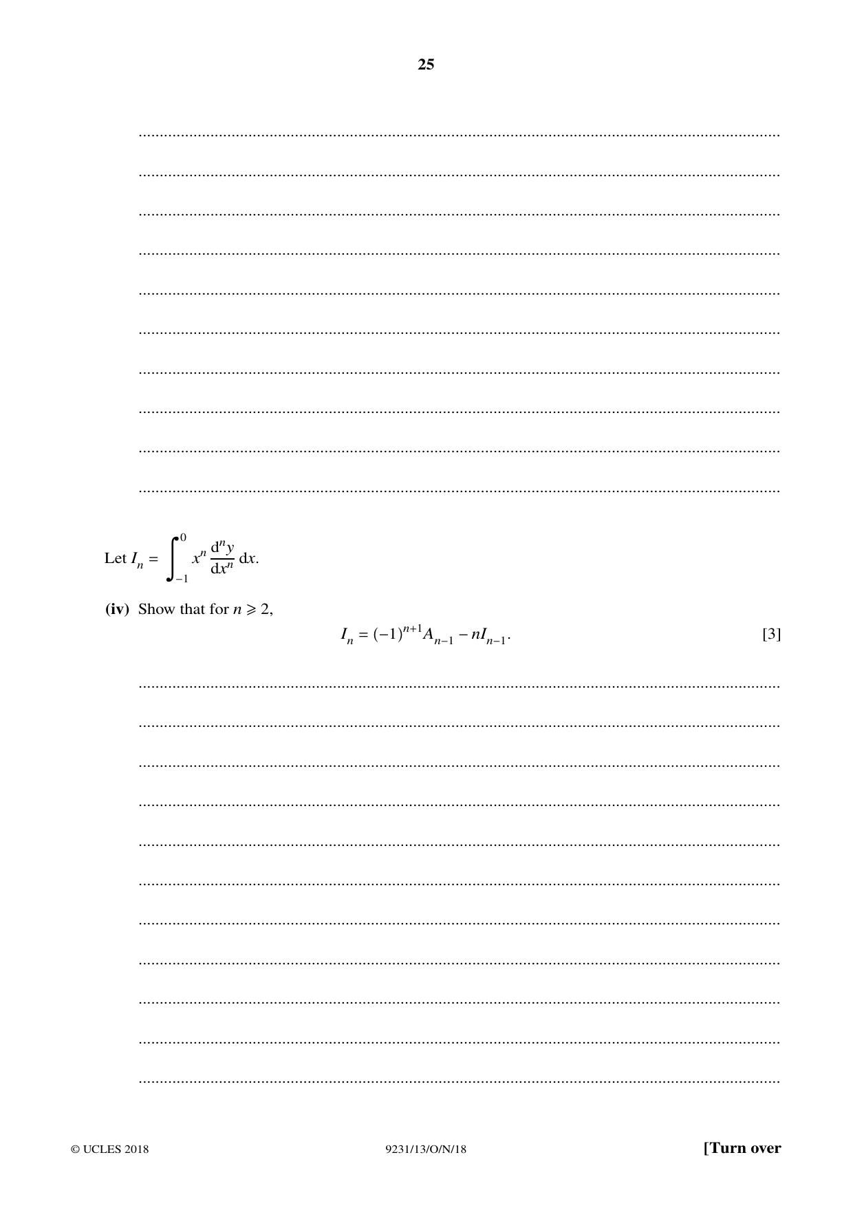 Cambridge A Level Mathematics - Further 9231 2018 Oct/Nov Paper 1 · Variant 3 question paper, page 25 of 28