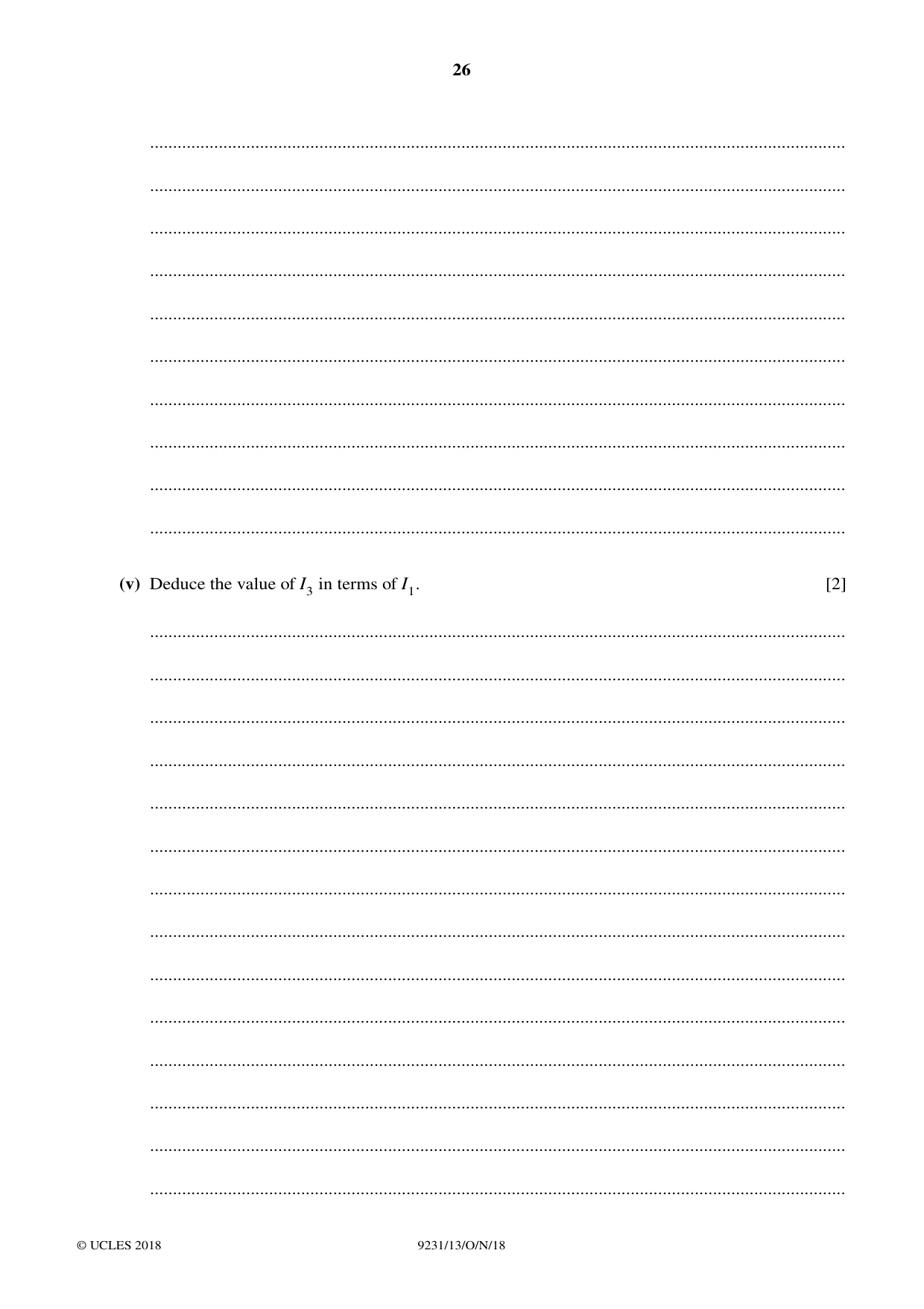 Cambridge A Level Mathematics - Further 9231 2018 Oct/Nov Paper 1 · Variant 3 question paper, page 26 of 28