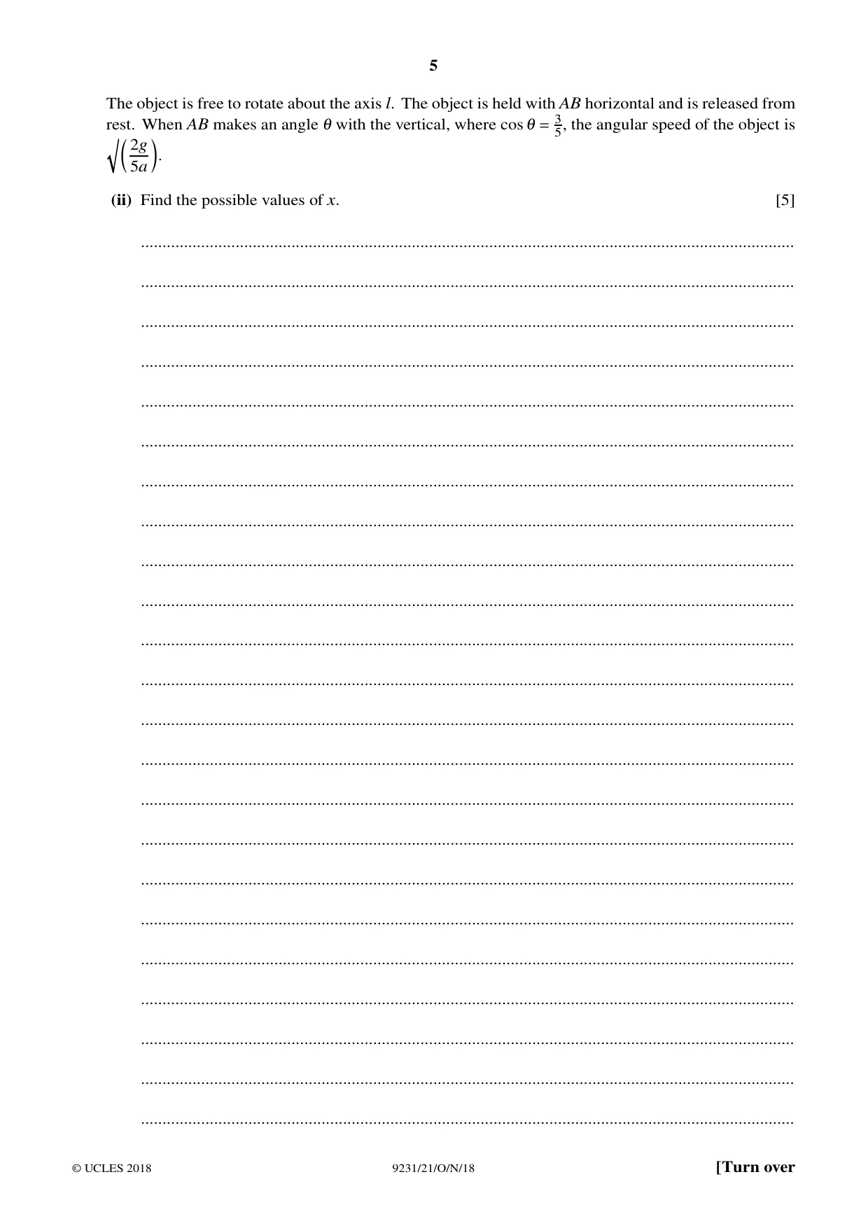 Cambridge A Level Mathematics - Further 9231 2018 Oct/Nov Paper 2 · Variant 1 question paper, page 5 of 24