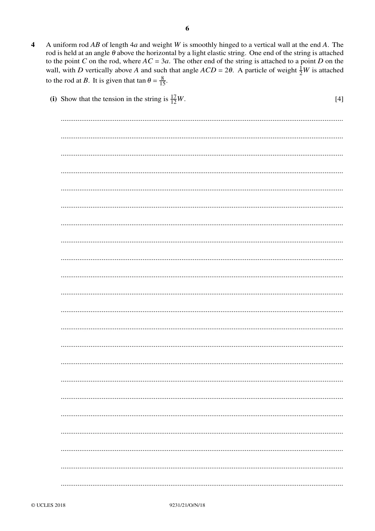 Cambridge A Level Mathematics - Further 9231 2018 Oct/Nov Paper 2 · Variant 1 question paper, page 6 of 24