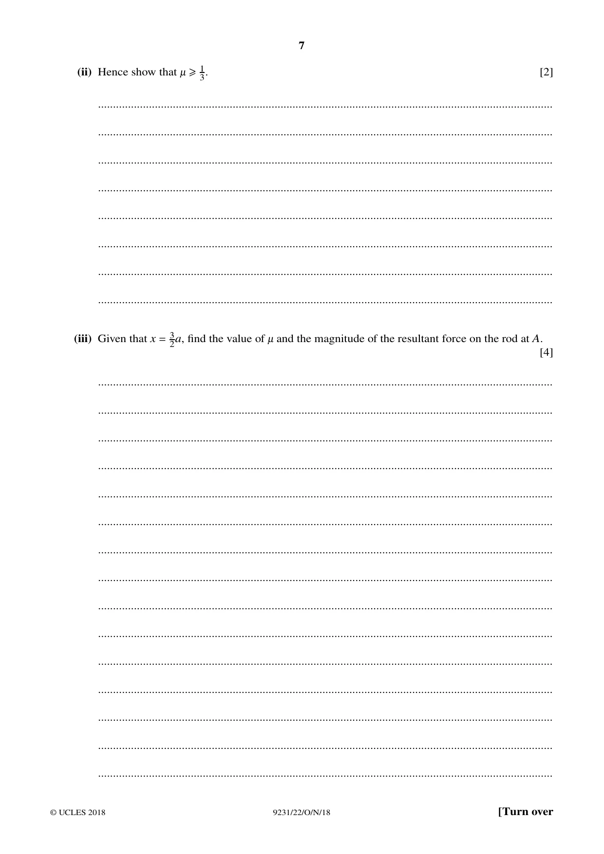 Cambridge A Level Mathematics - Further 9231 2018 Oct/Nov Paper 2 · Variant 2 question paper, page 7 of 24