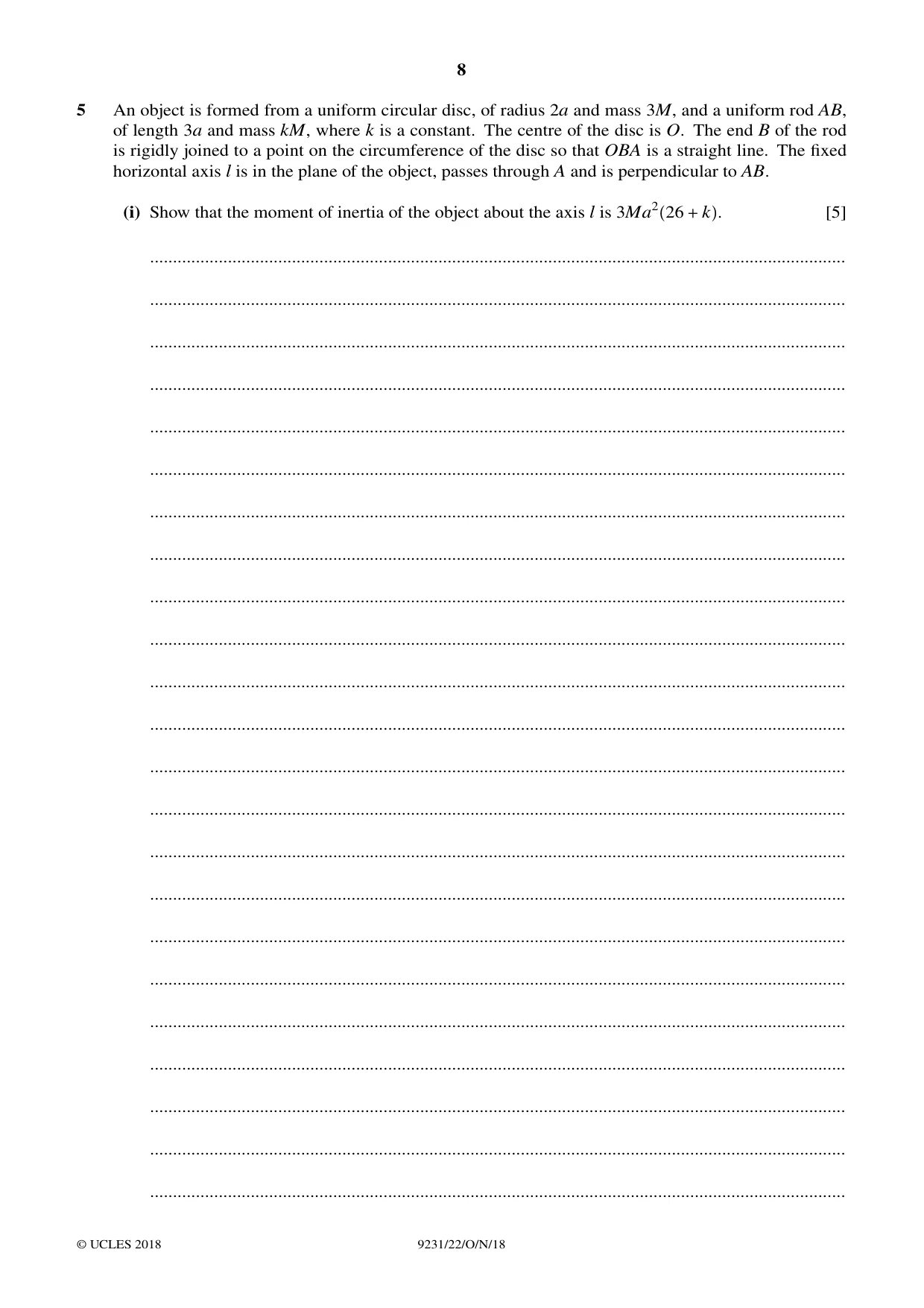 Cambridge A Level Mathematics - Further 9231 2018 Oct/Nov Paper 2 · Variant 2 question paper, page 8 of 24