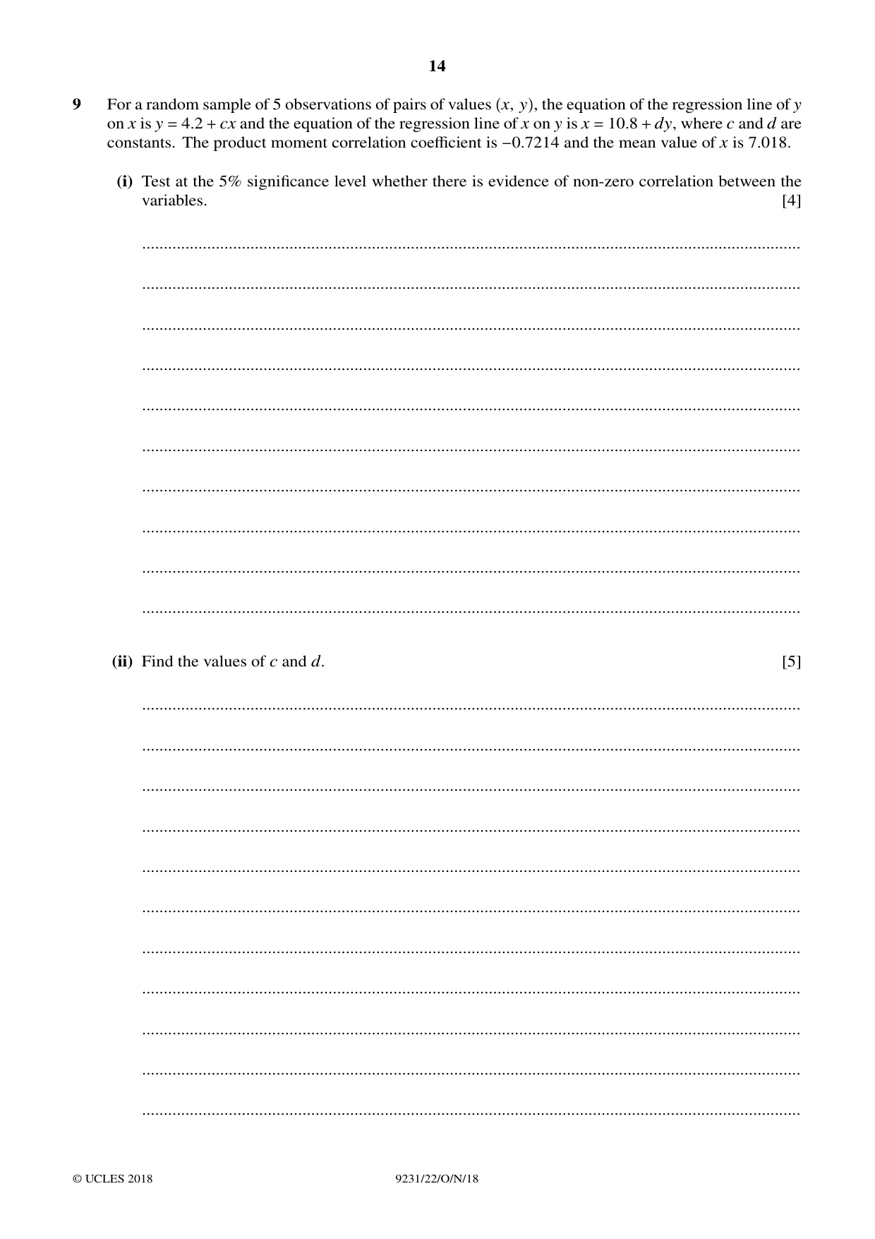 Cambridge A Level Mathematics - Further 9231 2018 Oct/Nov Paper 2 · Variant 2 question paper, page 14 of 24