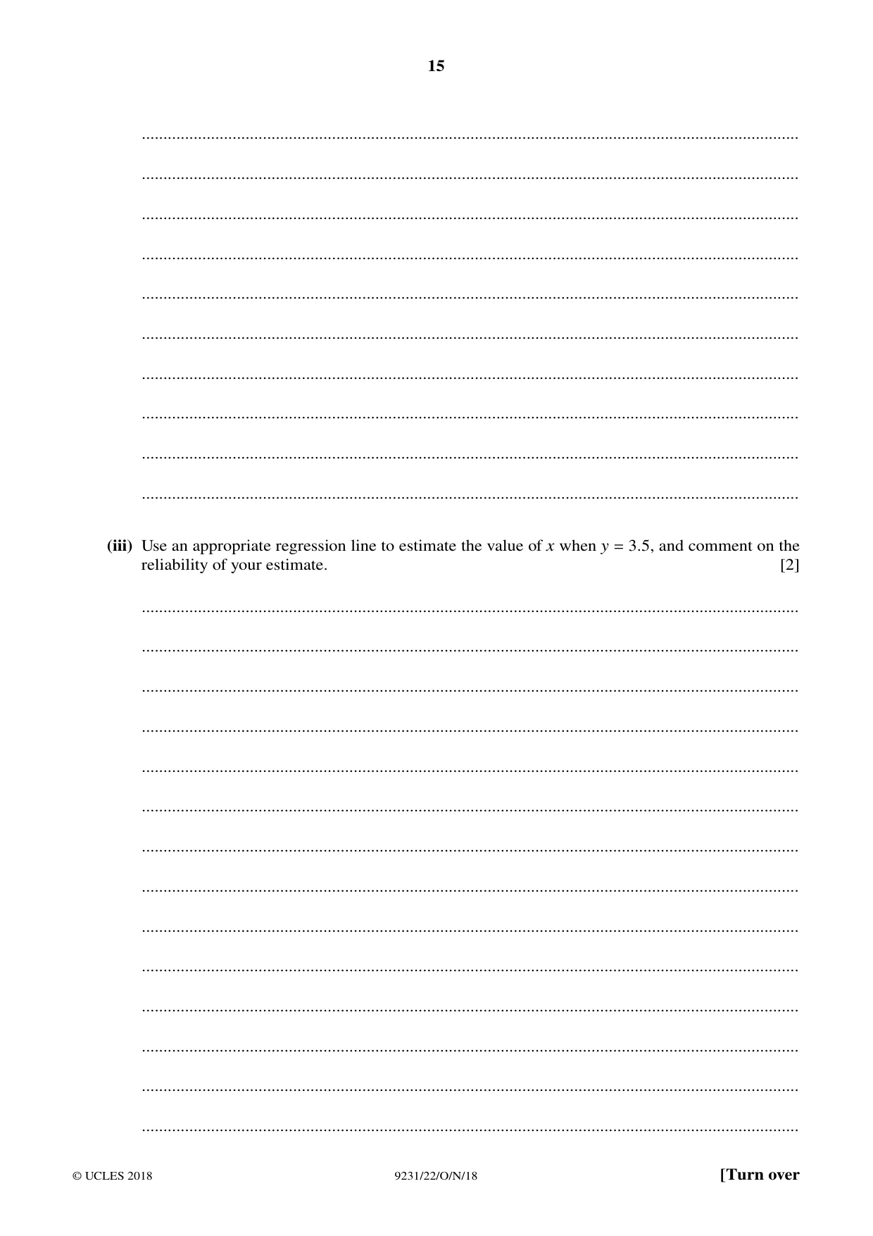 Cambridge A Level Mathematics - Further 9231 2018 Oct/Nov Paper 2 · Variant 2 question paper, page 15 of 24