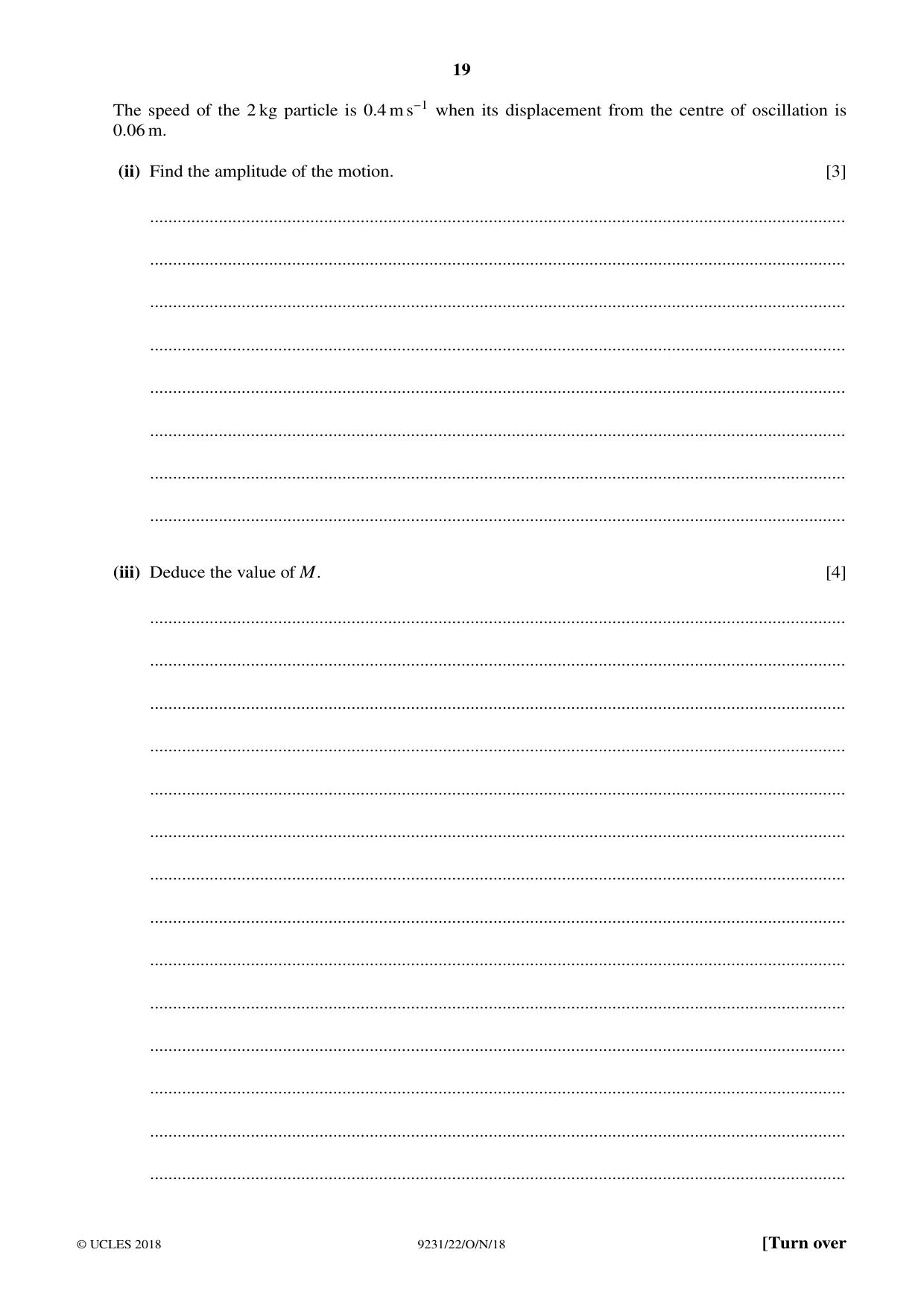 Cambridge A Level Mathematics - Further 9231 2018 Oct/Nov Paper 2 · Variant 2 question paper, page 19 of 24